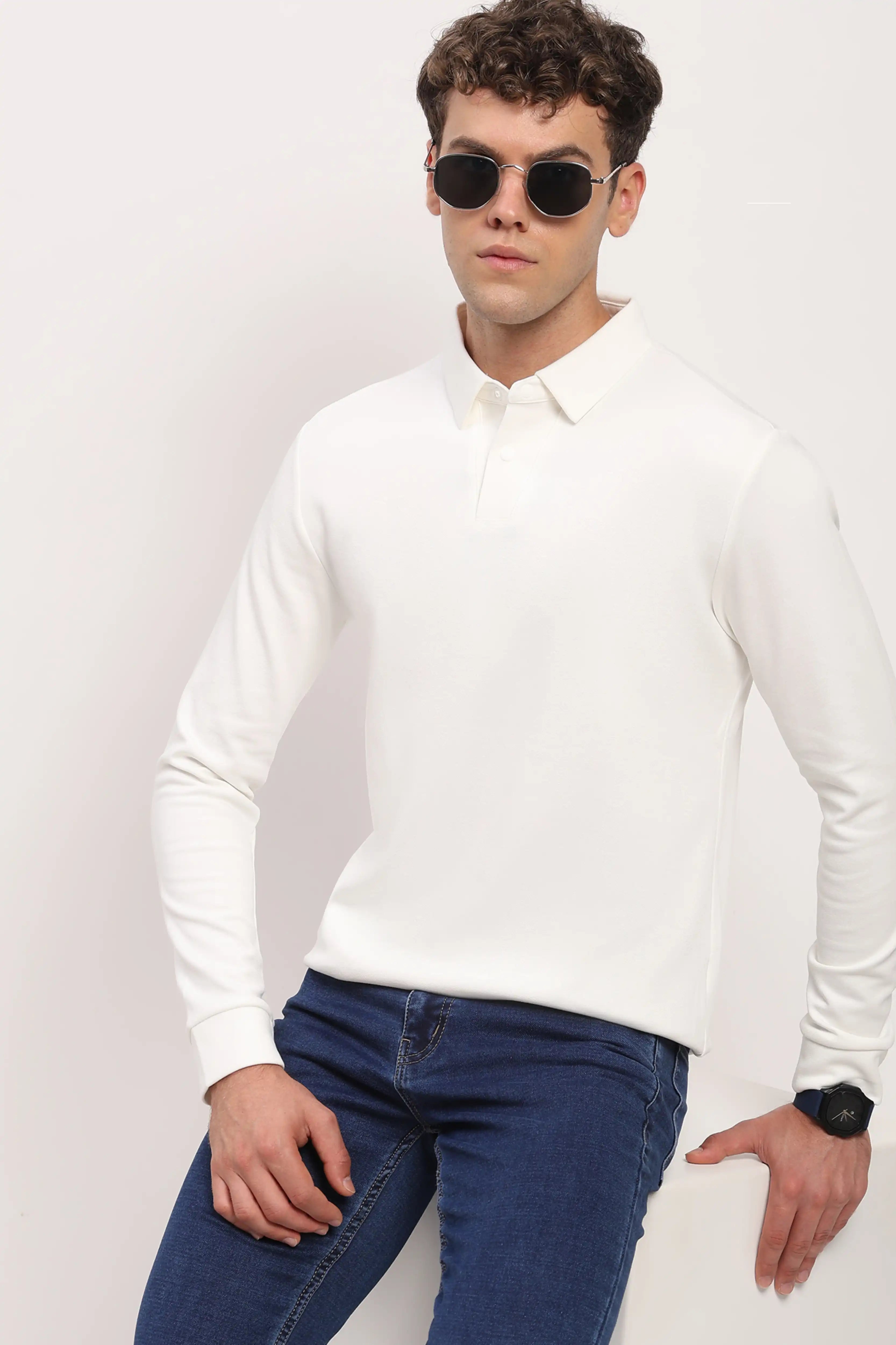 White Solid T-Shirt