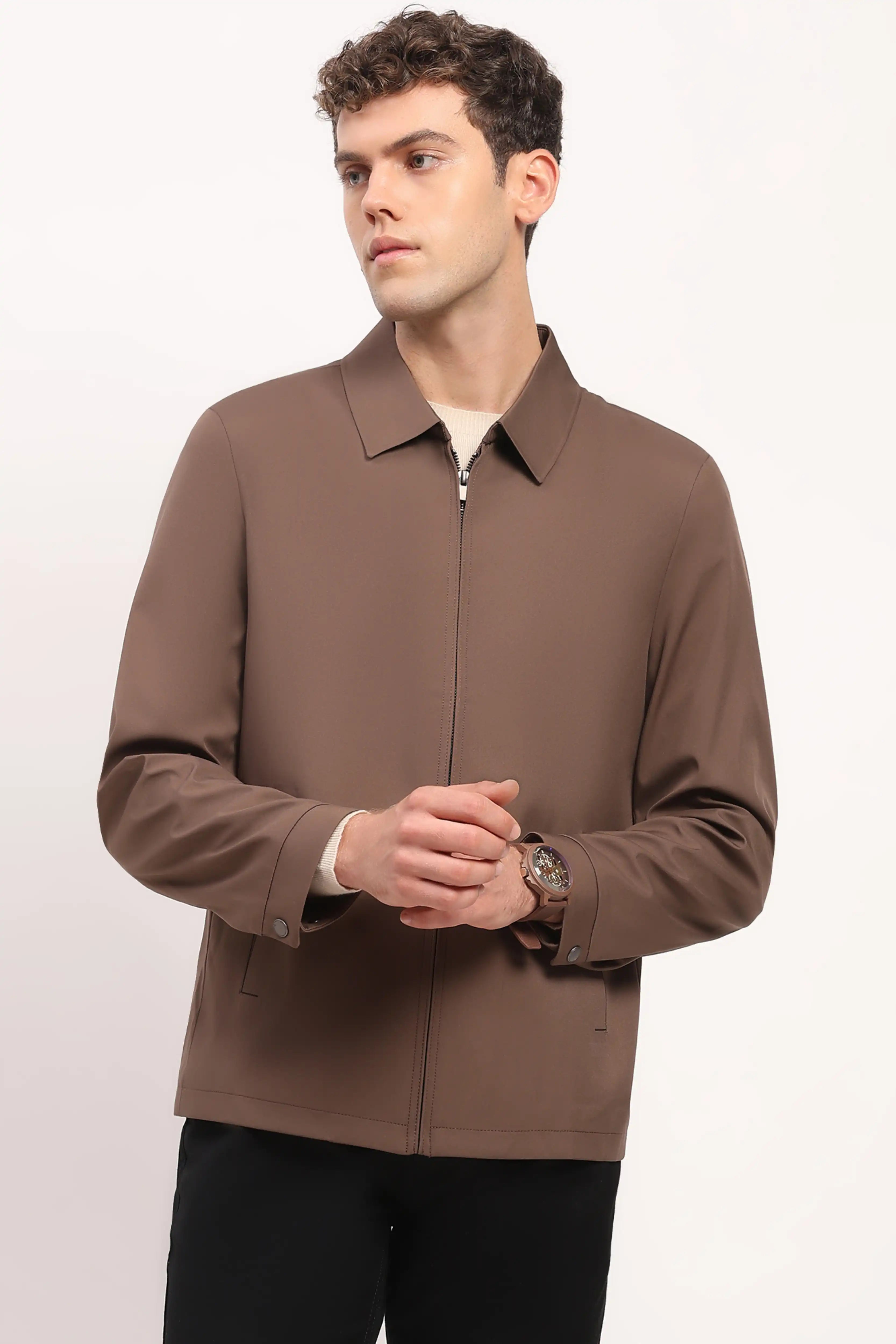 Brown Lightweight Bomber Jacket
