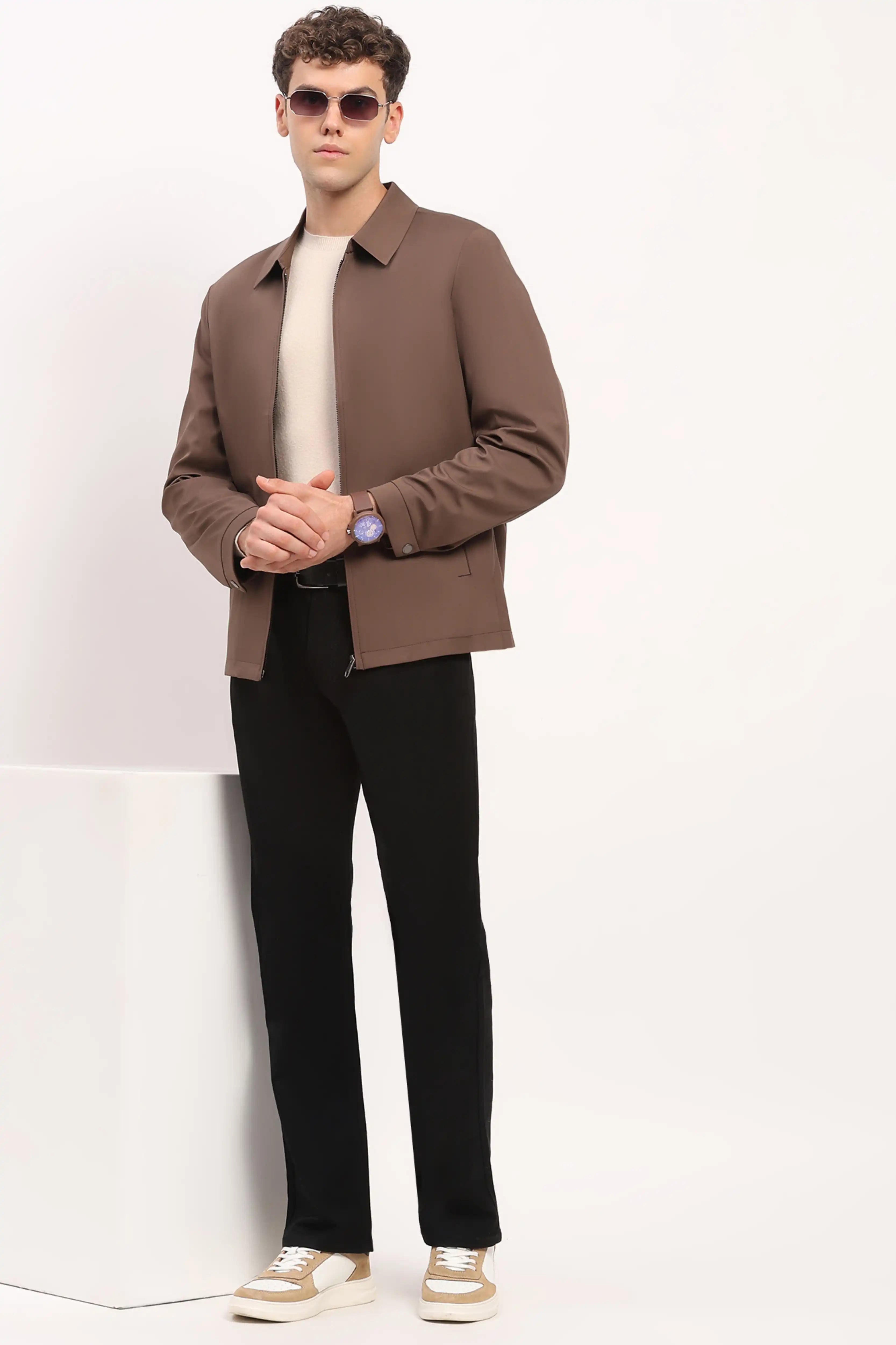 Brown Lightweight Bomber Jacket
