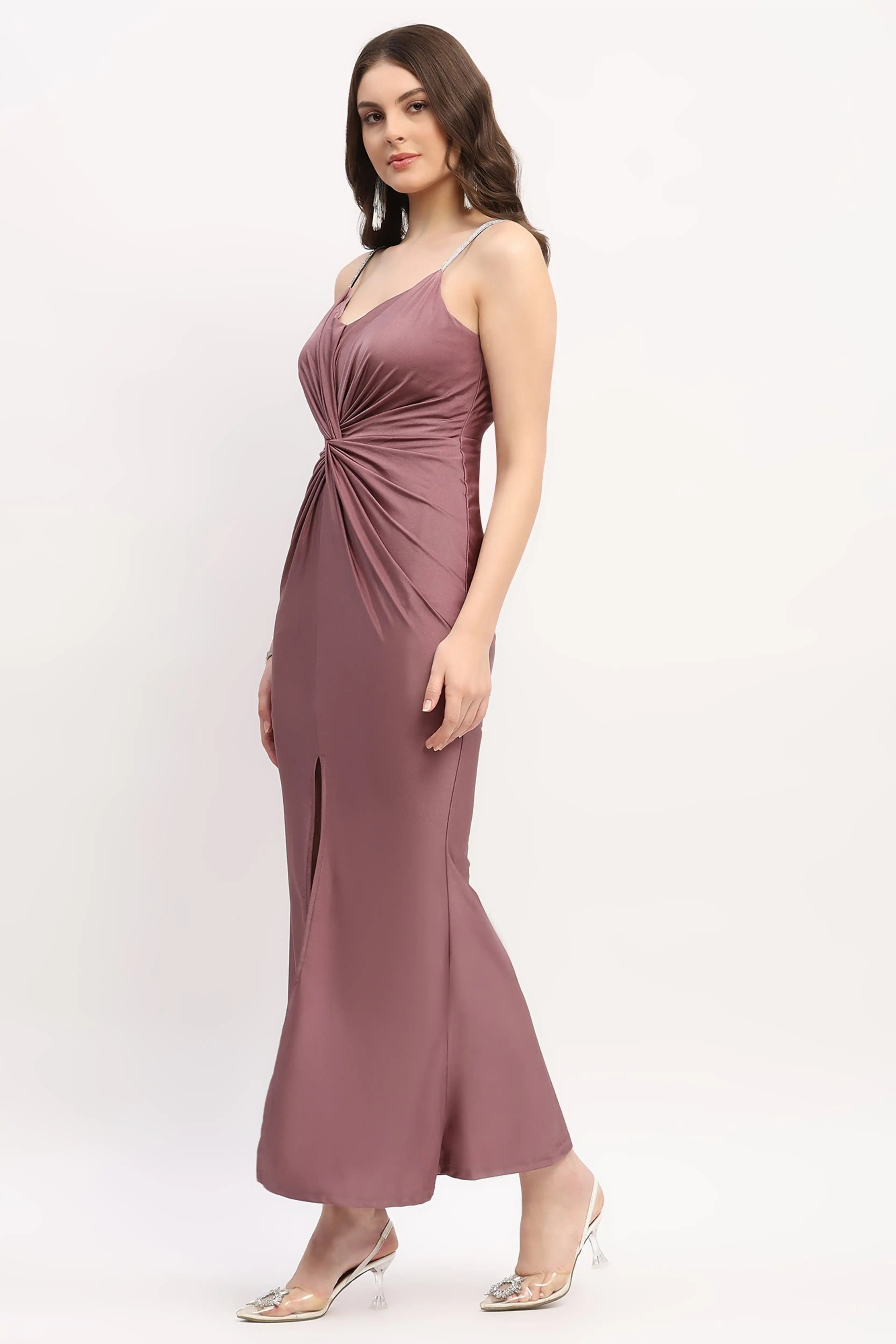 Mauve Maxi Party Dress