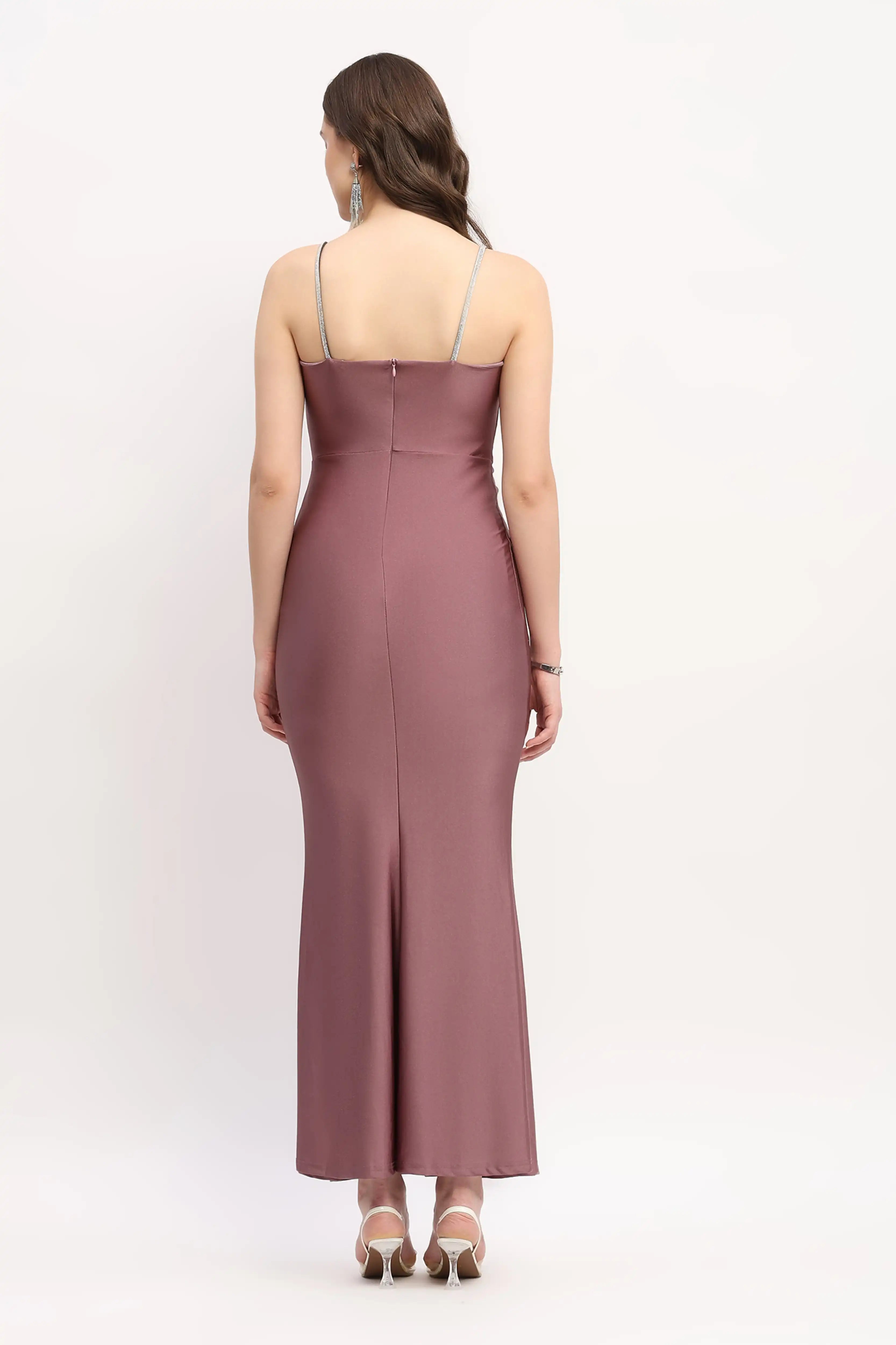 Mauve Maxi Party Dress