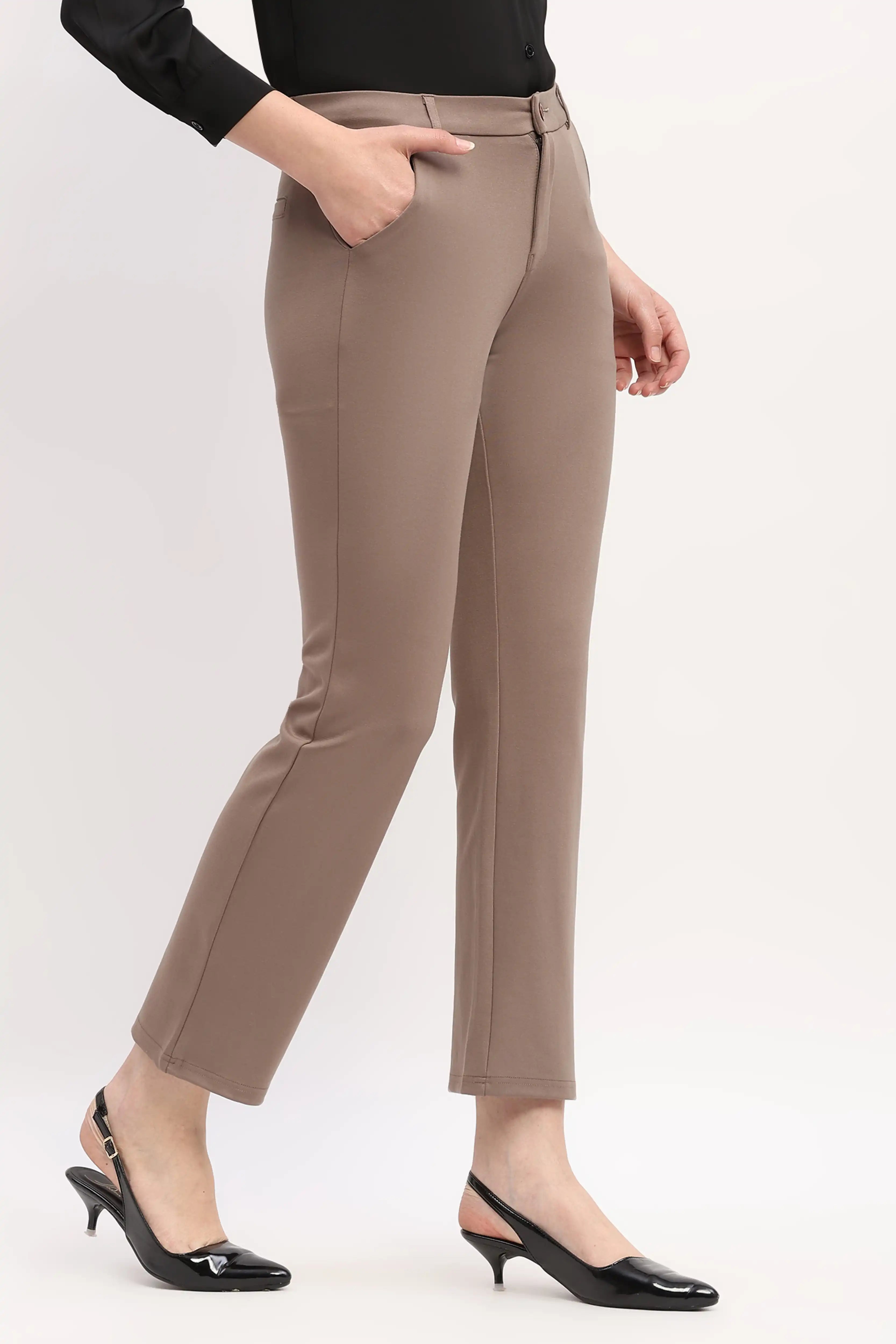 Brown Straight Work Trousers