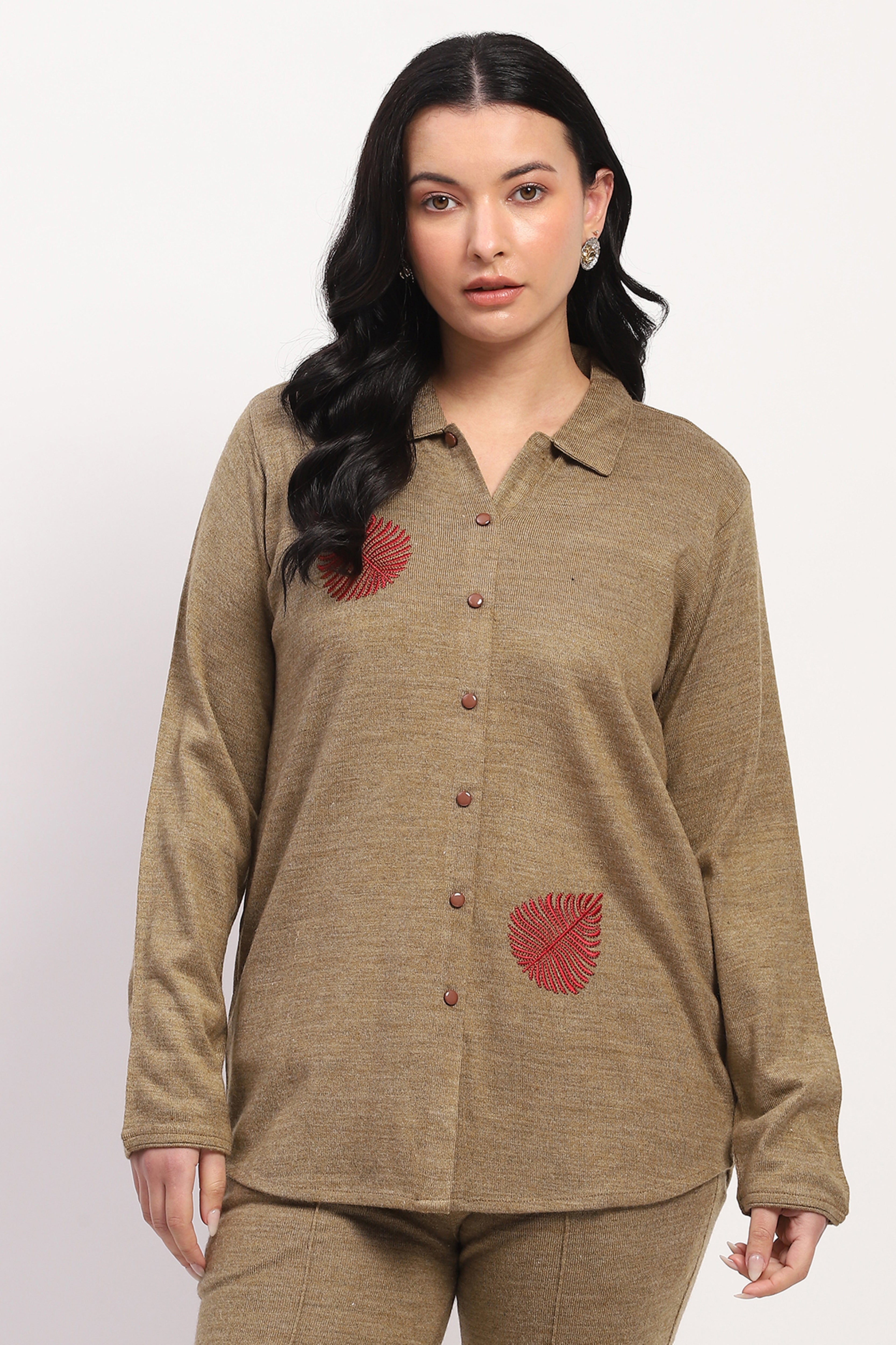 Beige Winter Ethnic Top