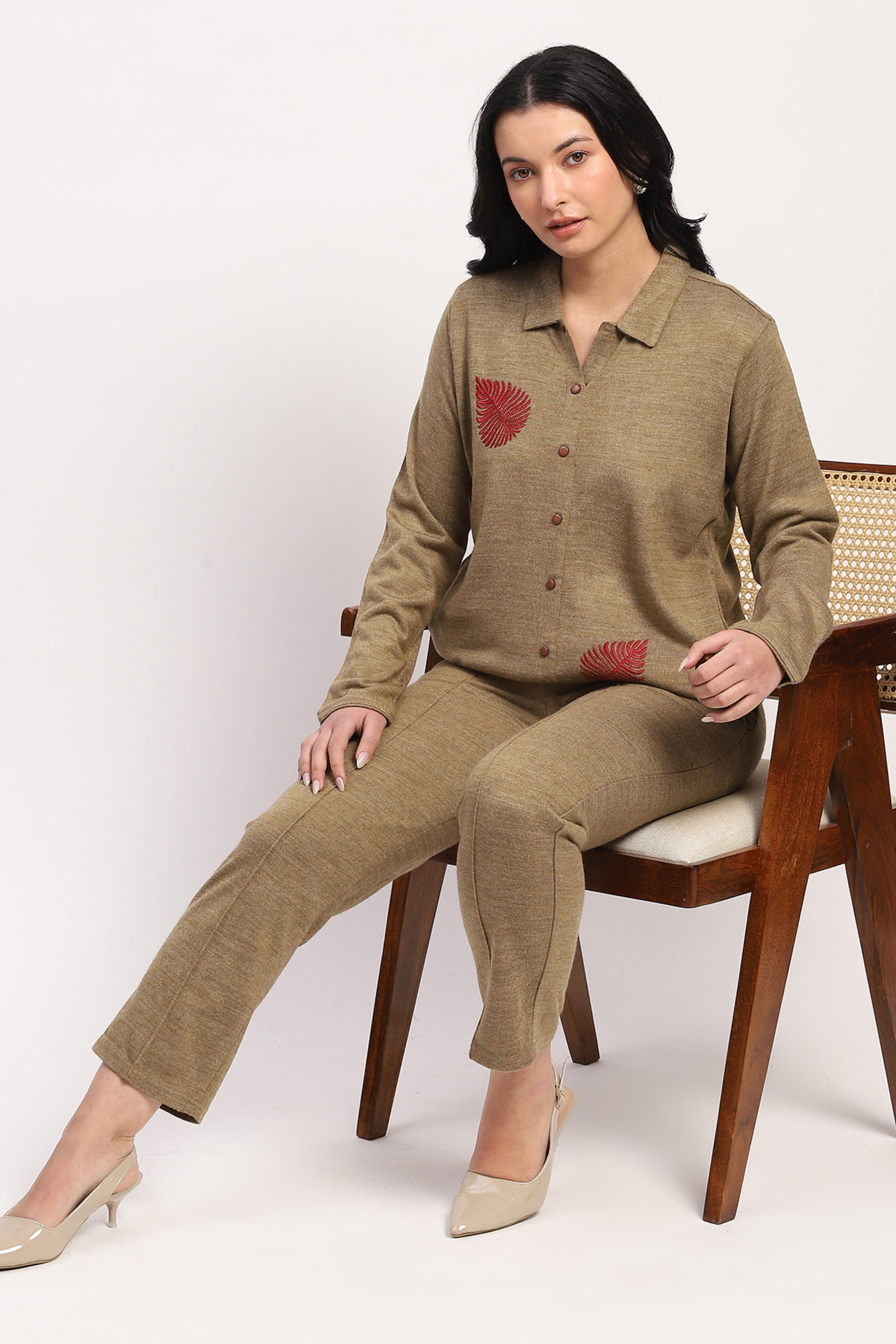 Beige Winter Ethnic Top