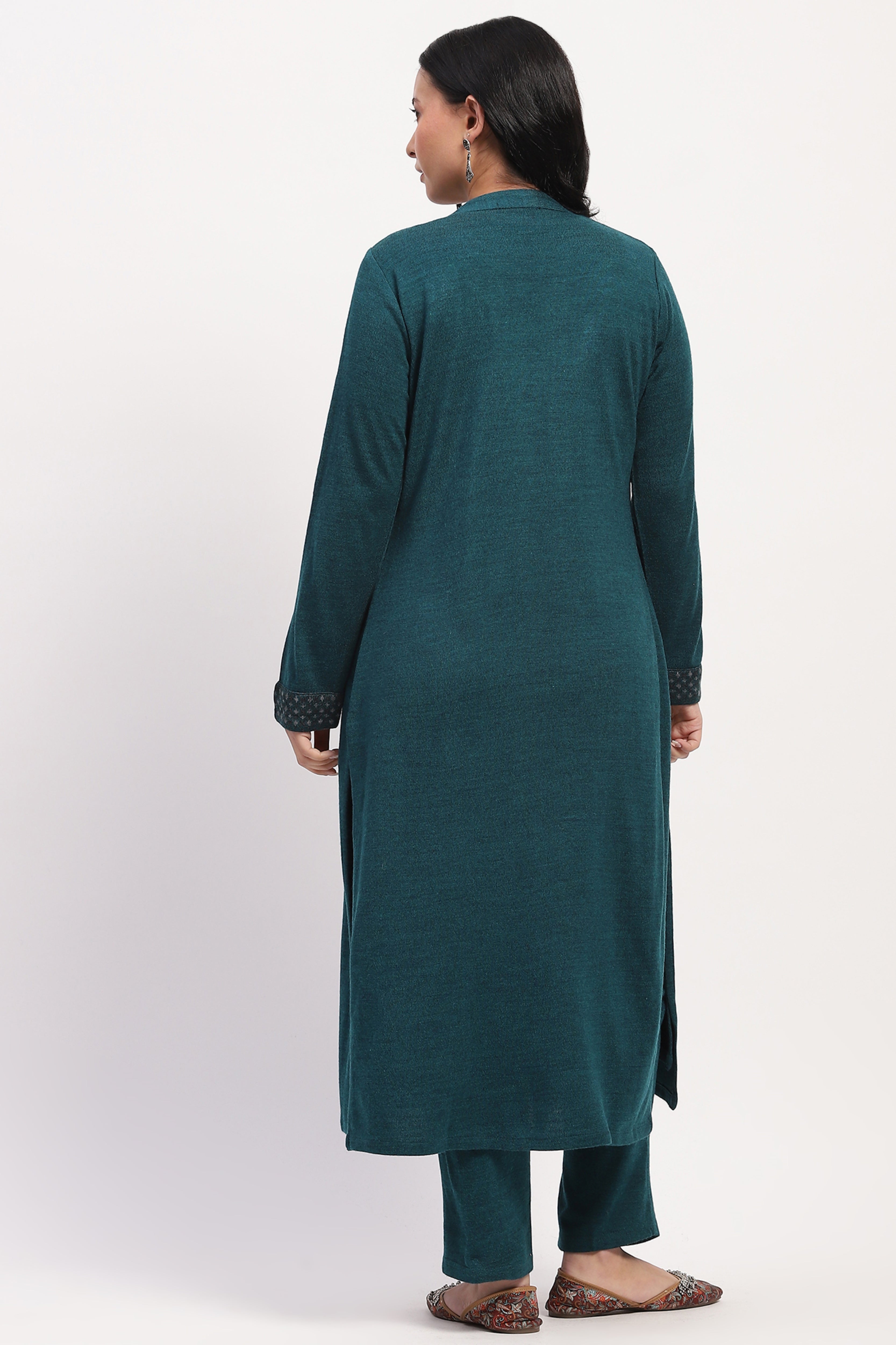 Sea Green Winter Ethnic 3-Piece Set