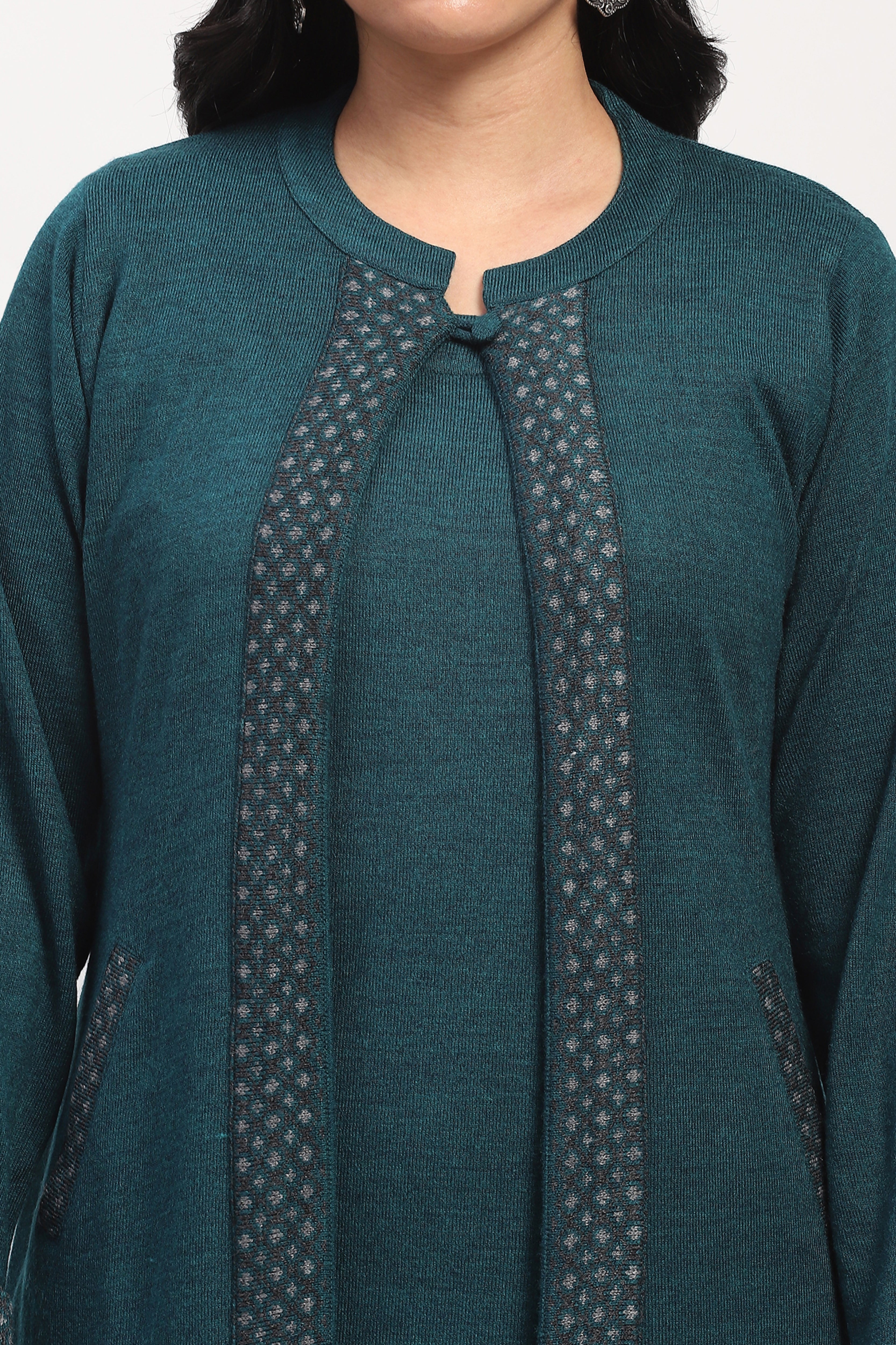 Sea Green Winter Ethnic 3-Piece Set