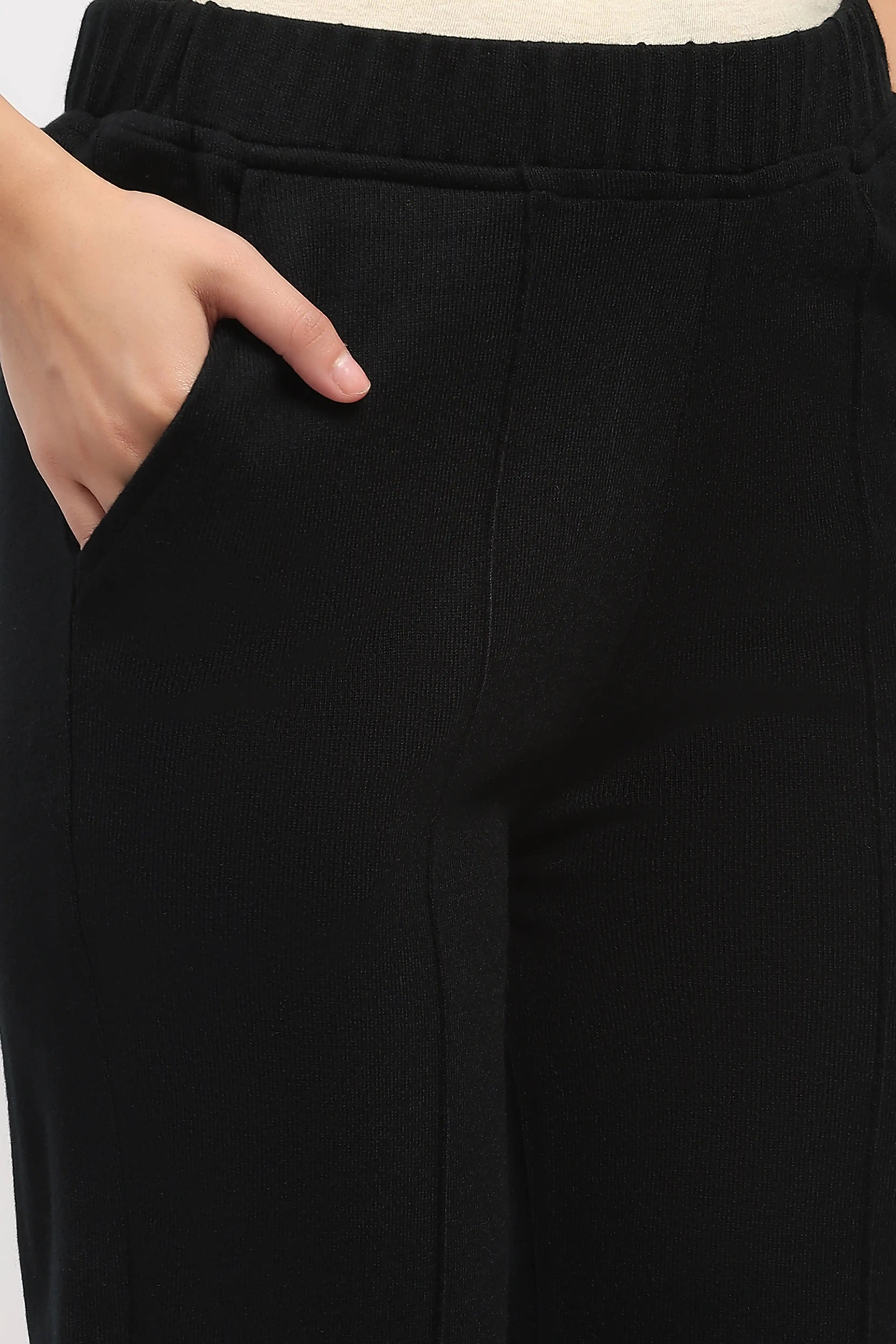 Black Embroidered Three-Piece Winter Set