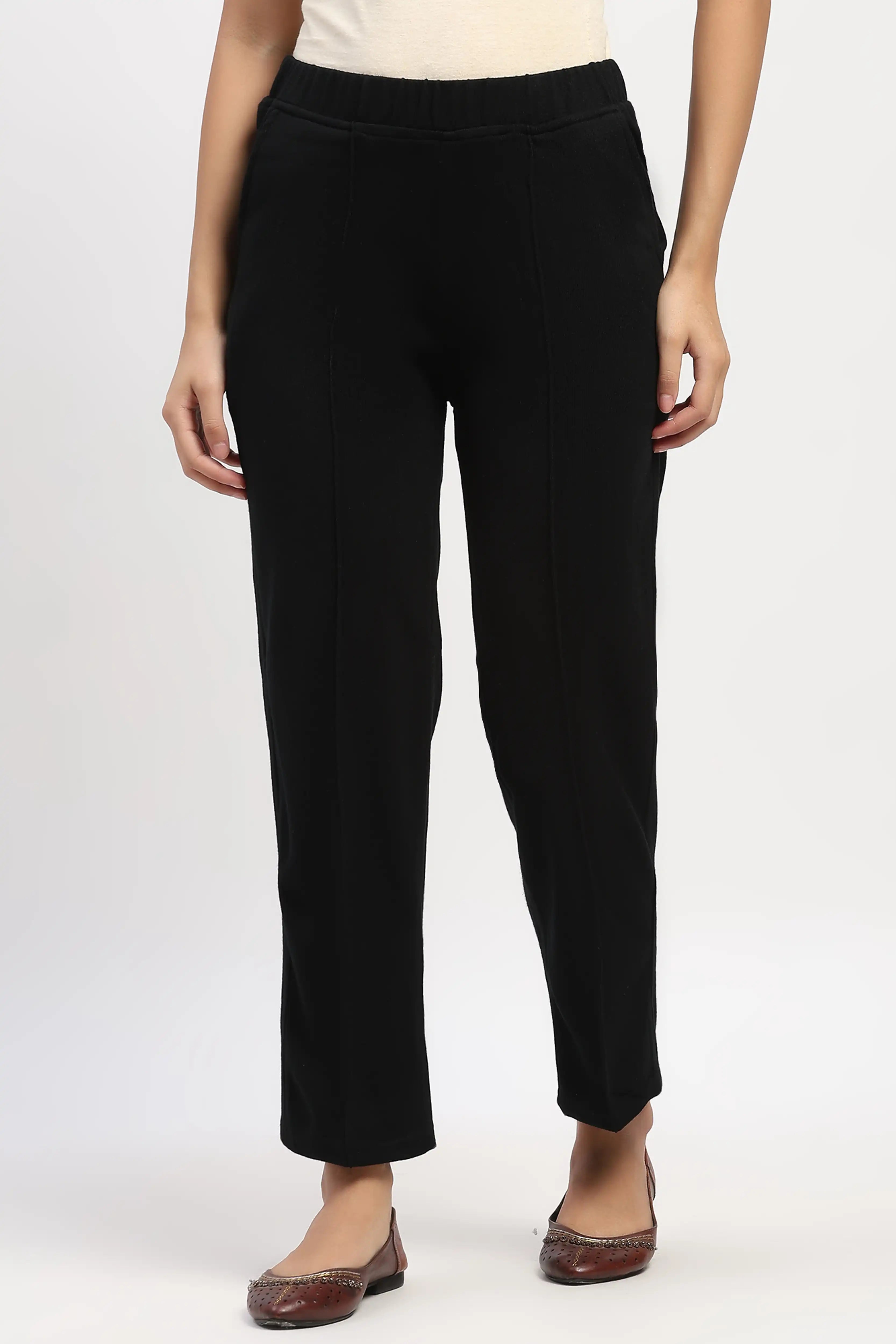 Black Acrylic Winter Pants