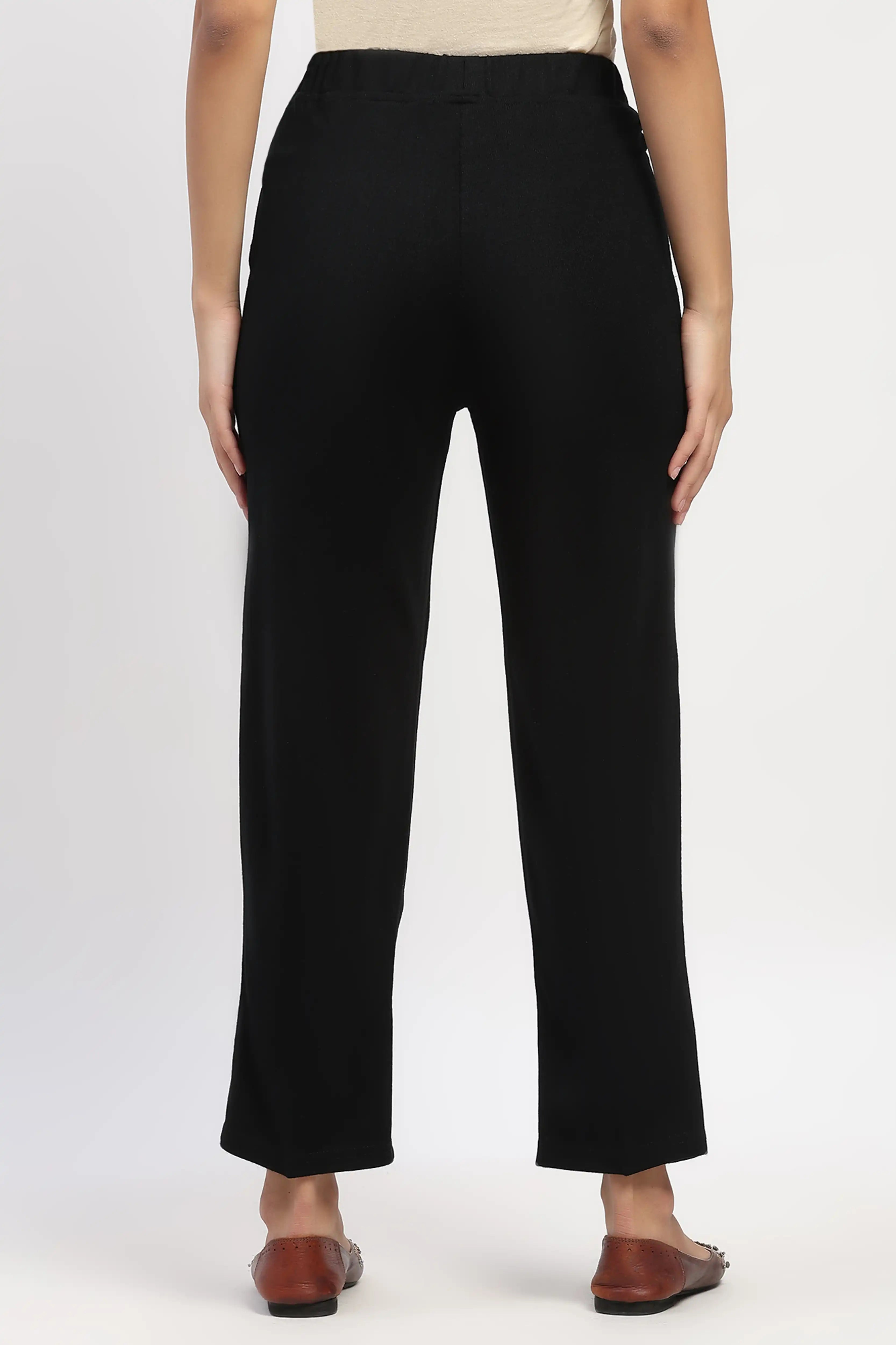 Black Acrylic Winter Pants