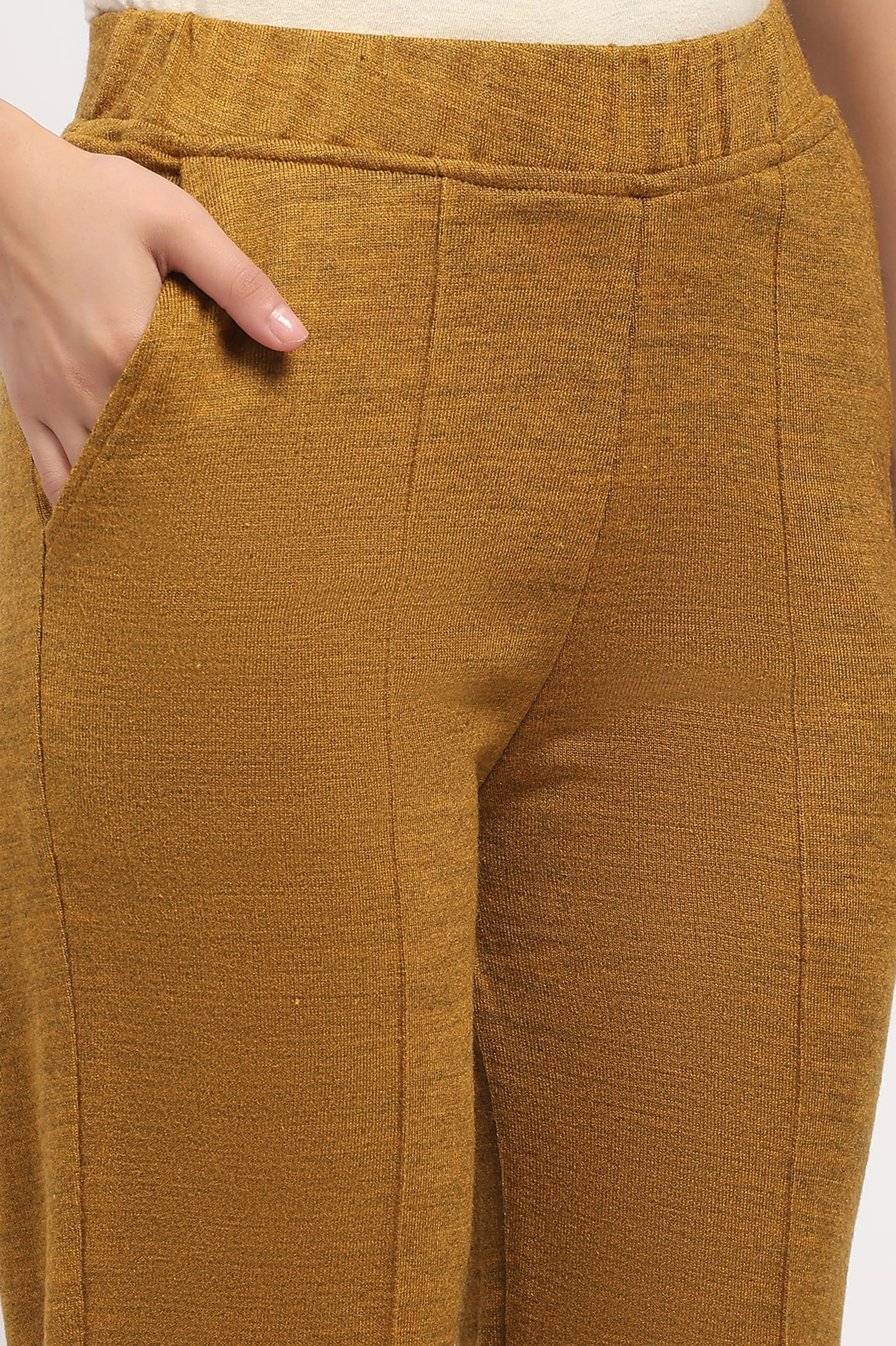 Mustard Acrylic Winter Pants