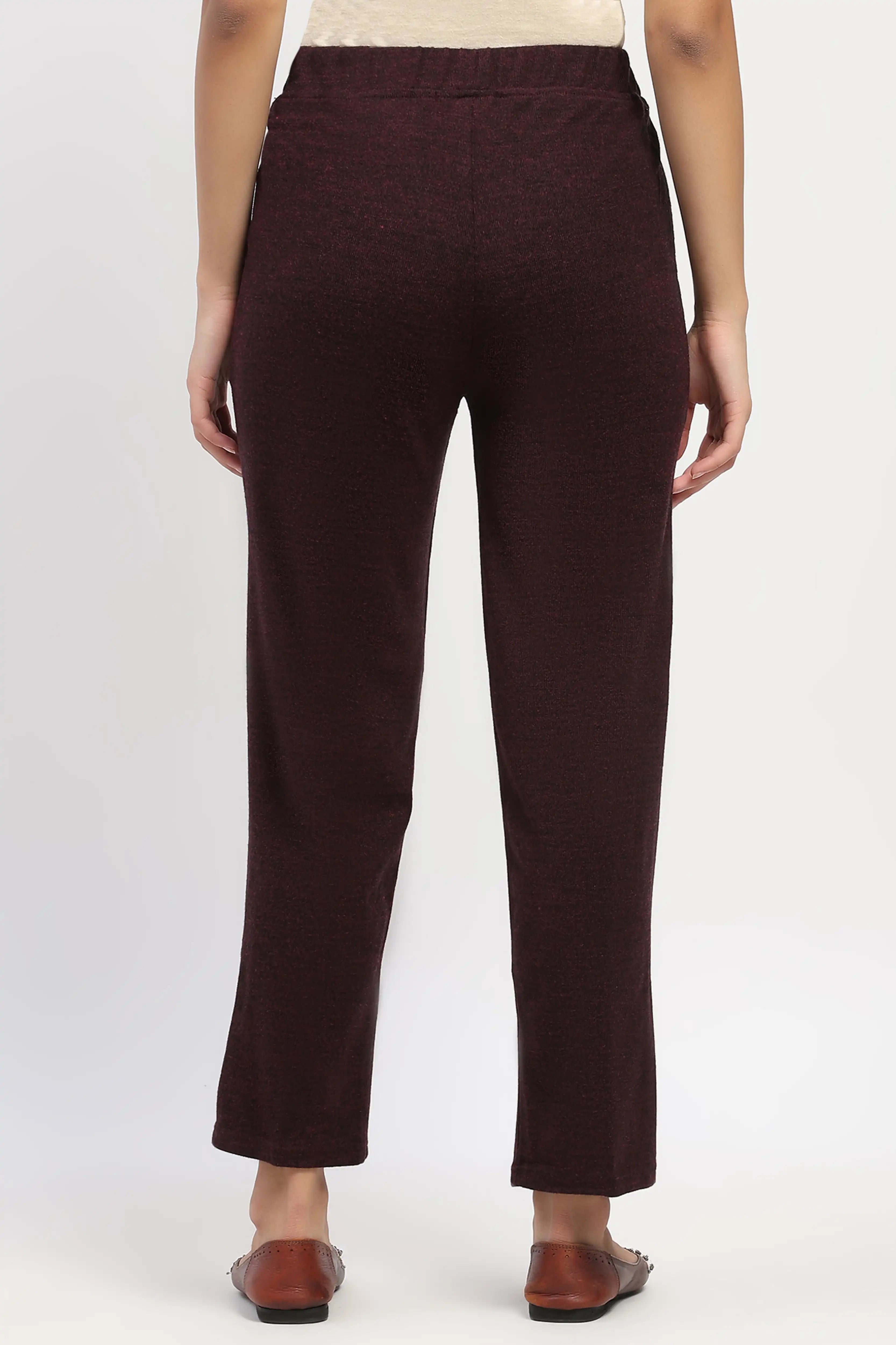 Wine Acrylic Winter Pants