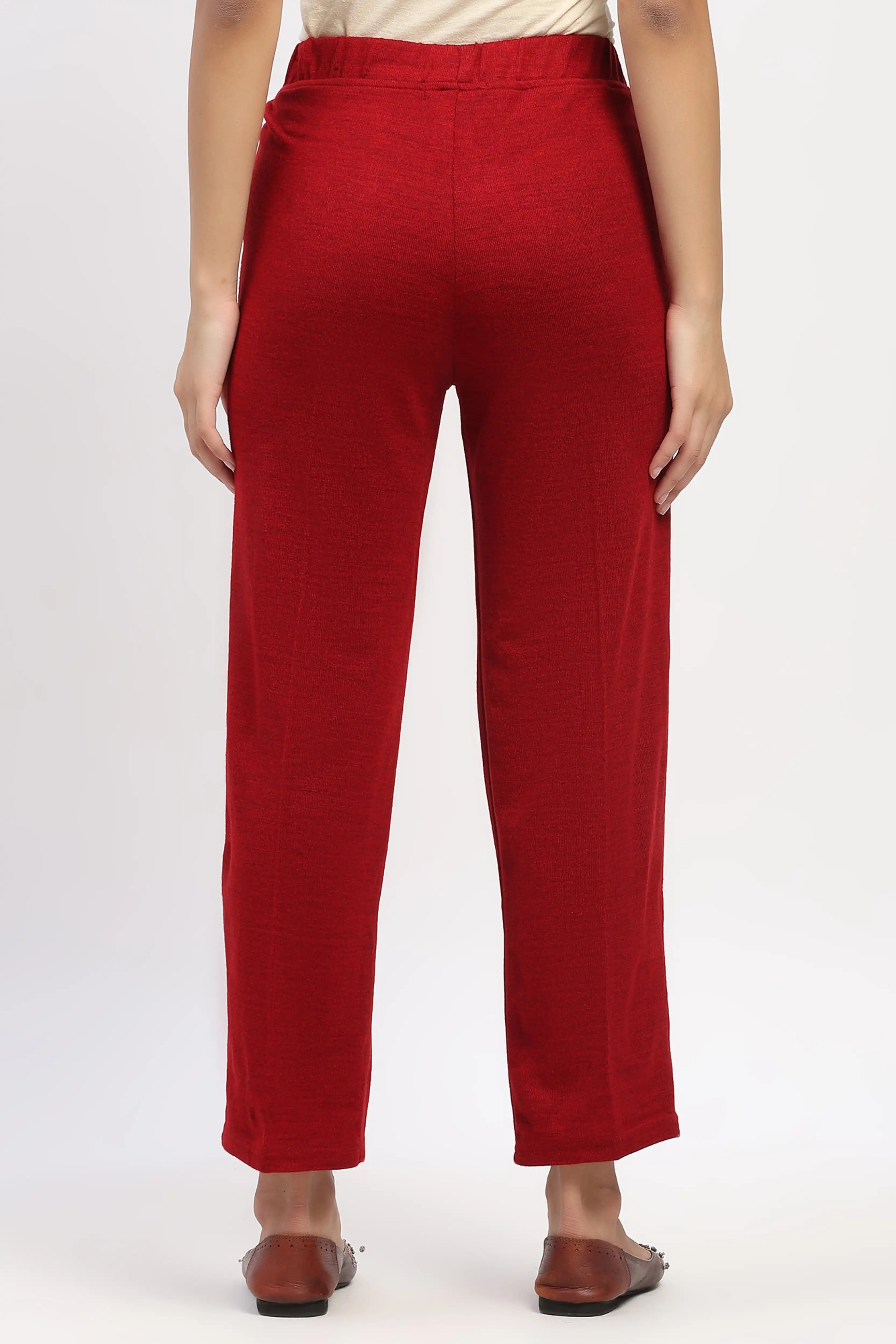 Maroon Acrylic Winter Pants