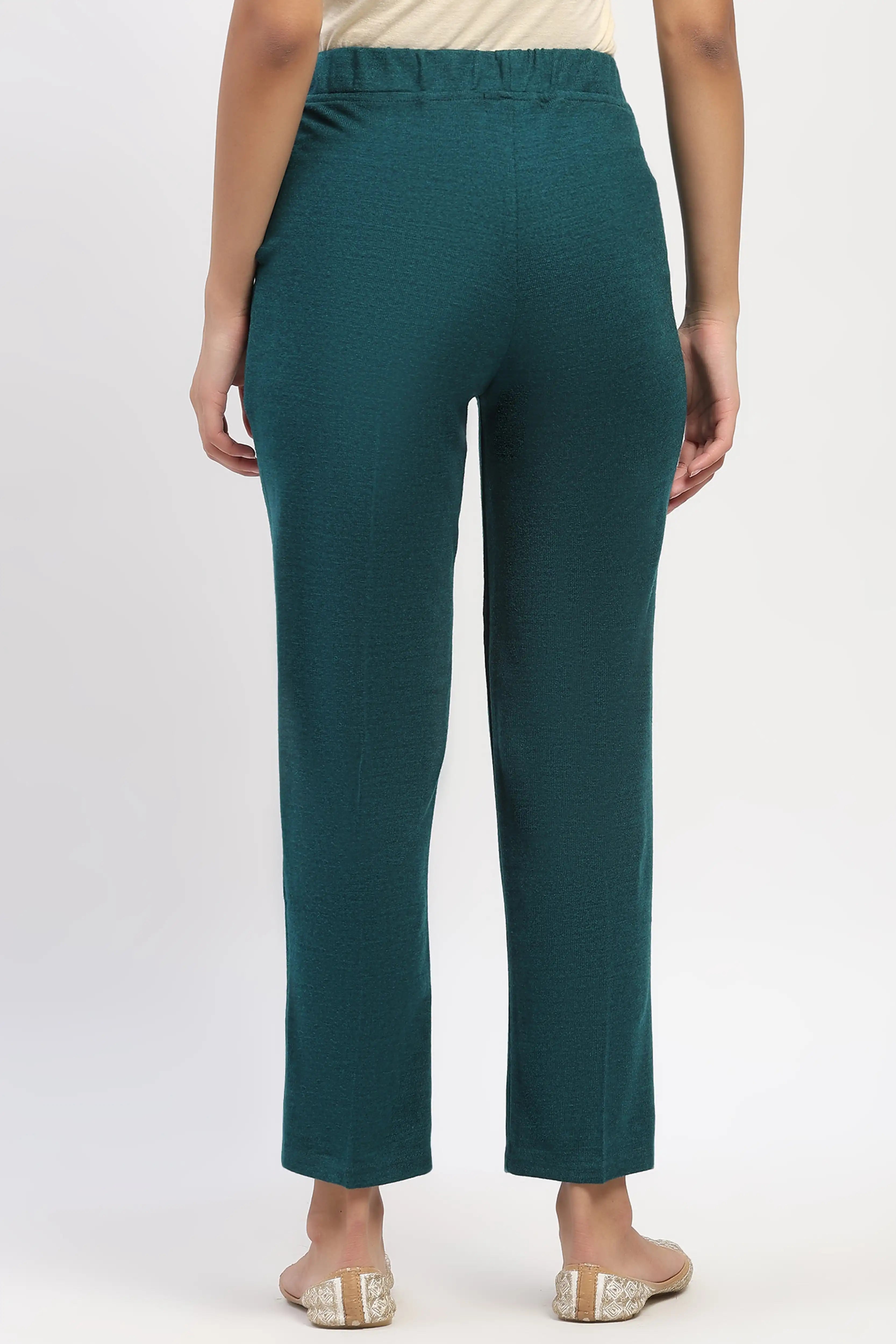 Sea Green Acrylic Winter Pants