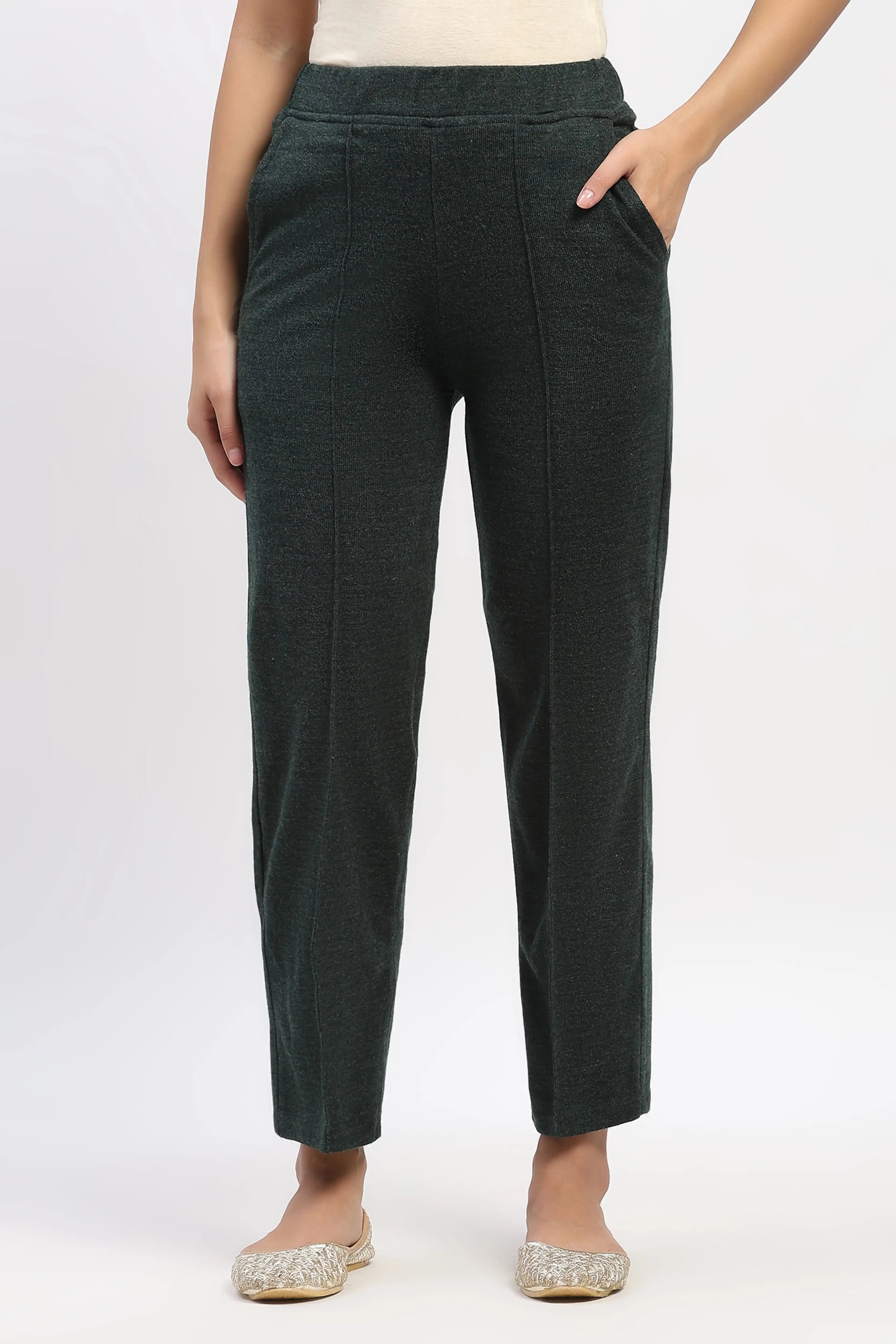 Olive Acrylic Winter Pants
