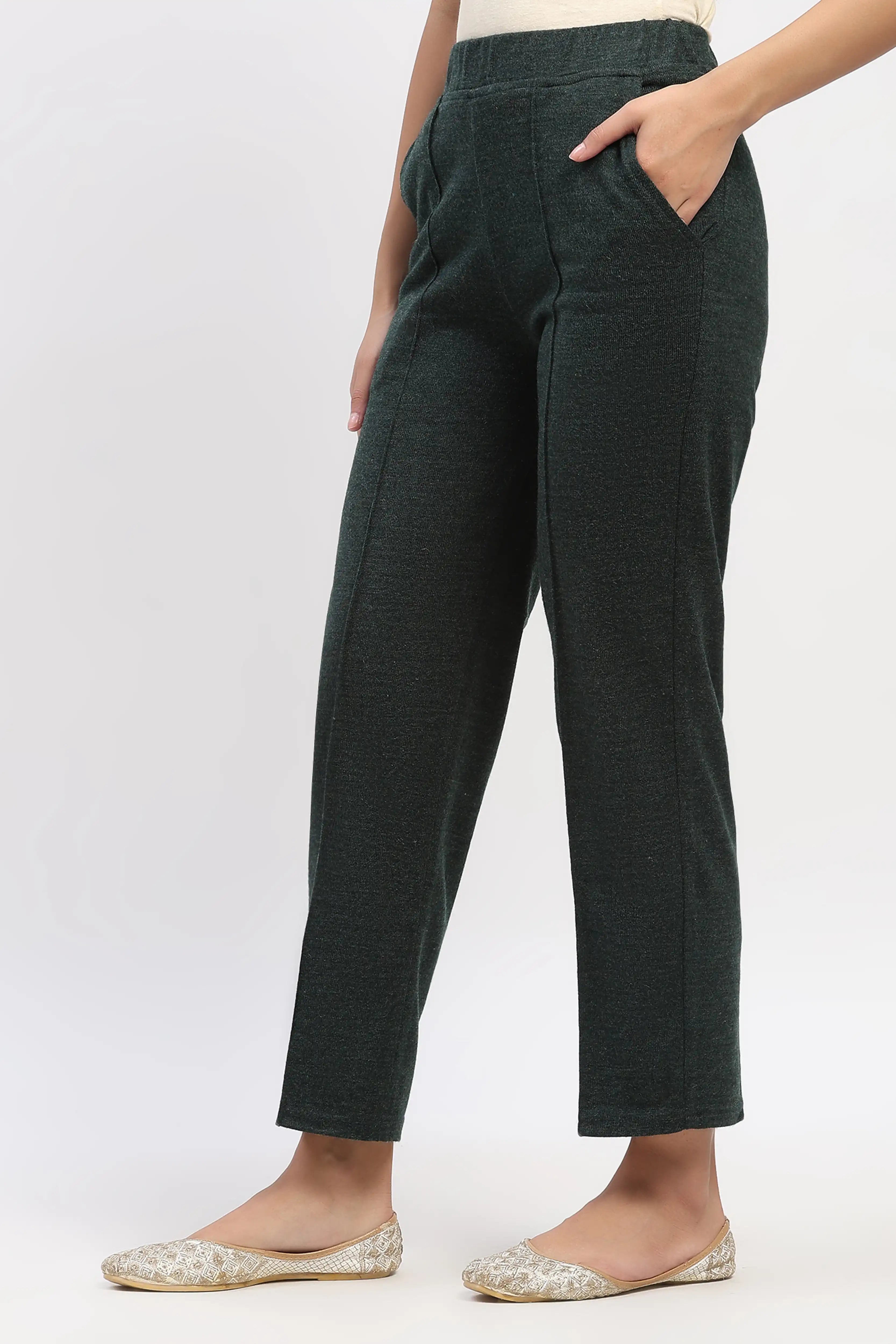 Olive Acrylic Winter Pants