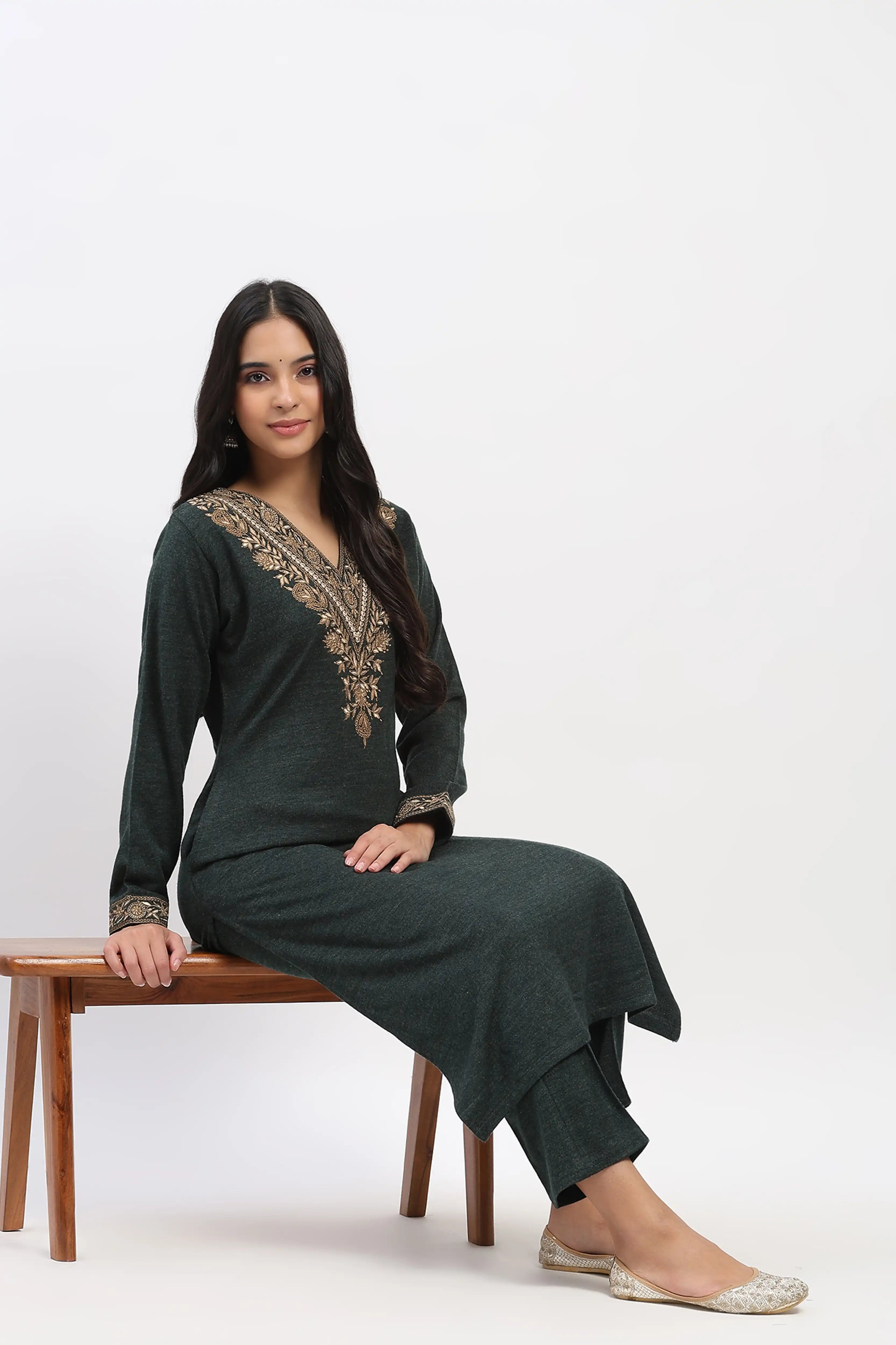 Olive Acrylic Winter Pants