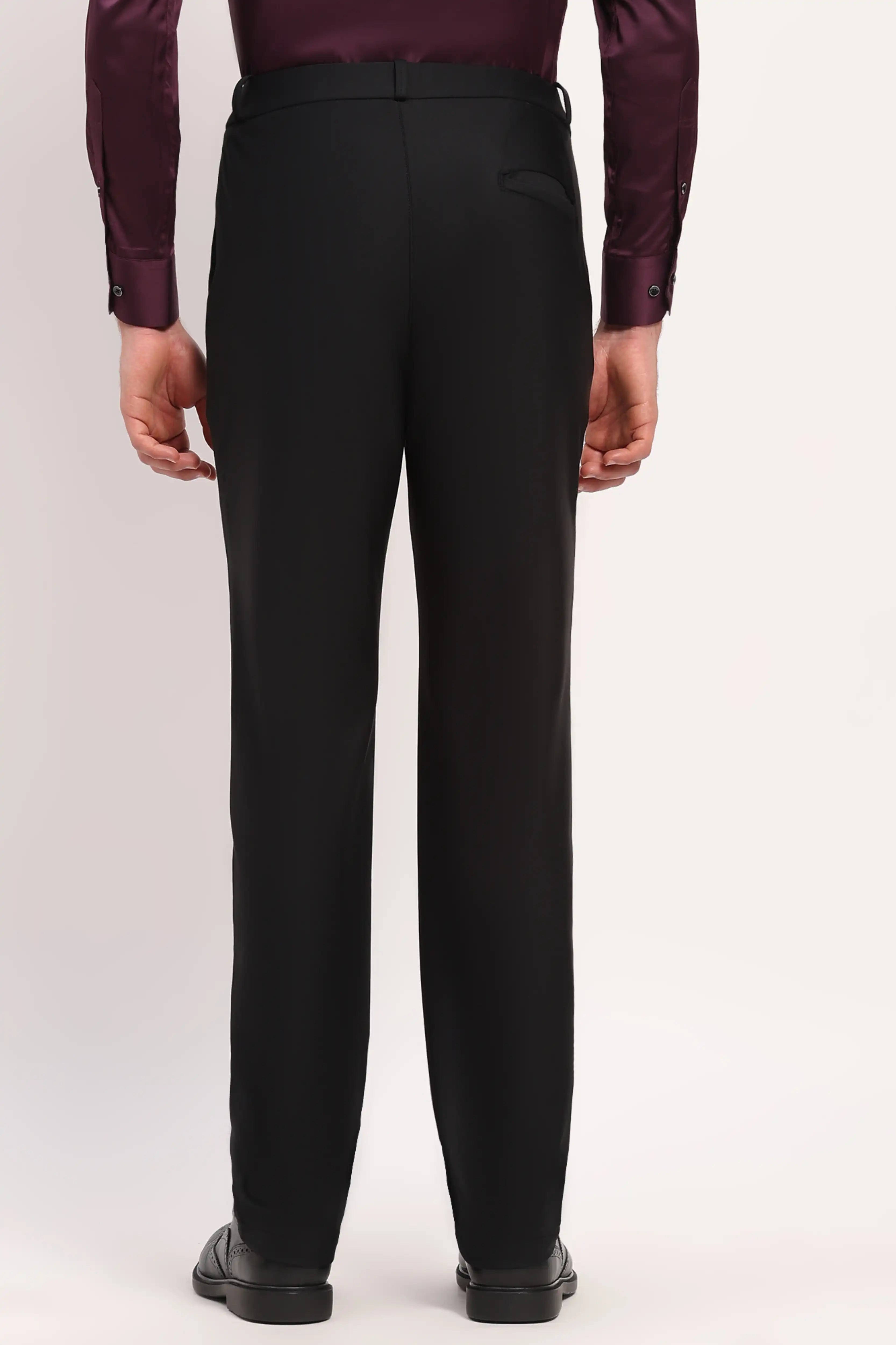 Luxury Black Straight Trousers