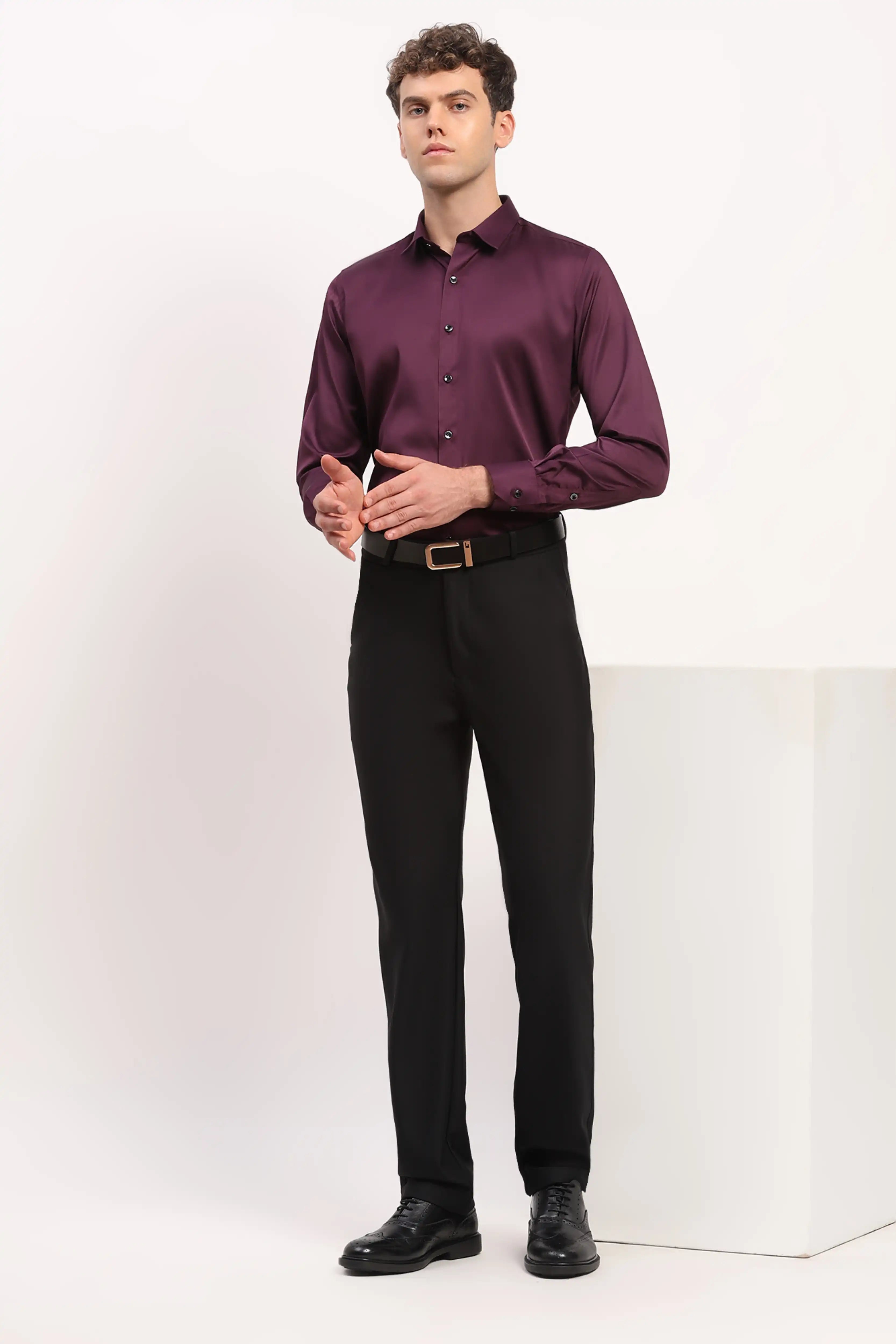Luxury Black Straight Trousers