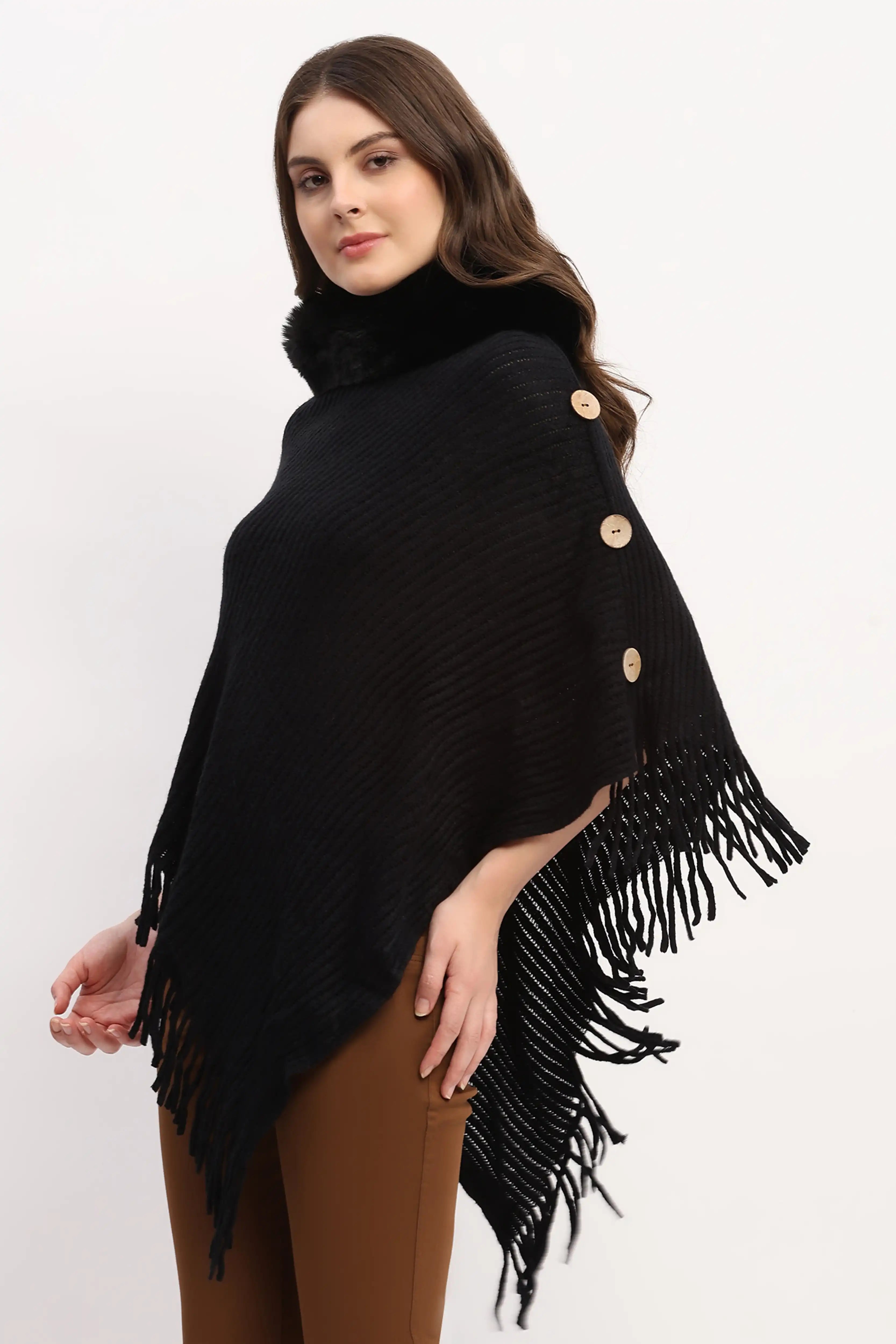 Black Winter Poncho