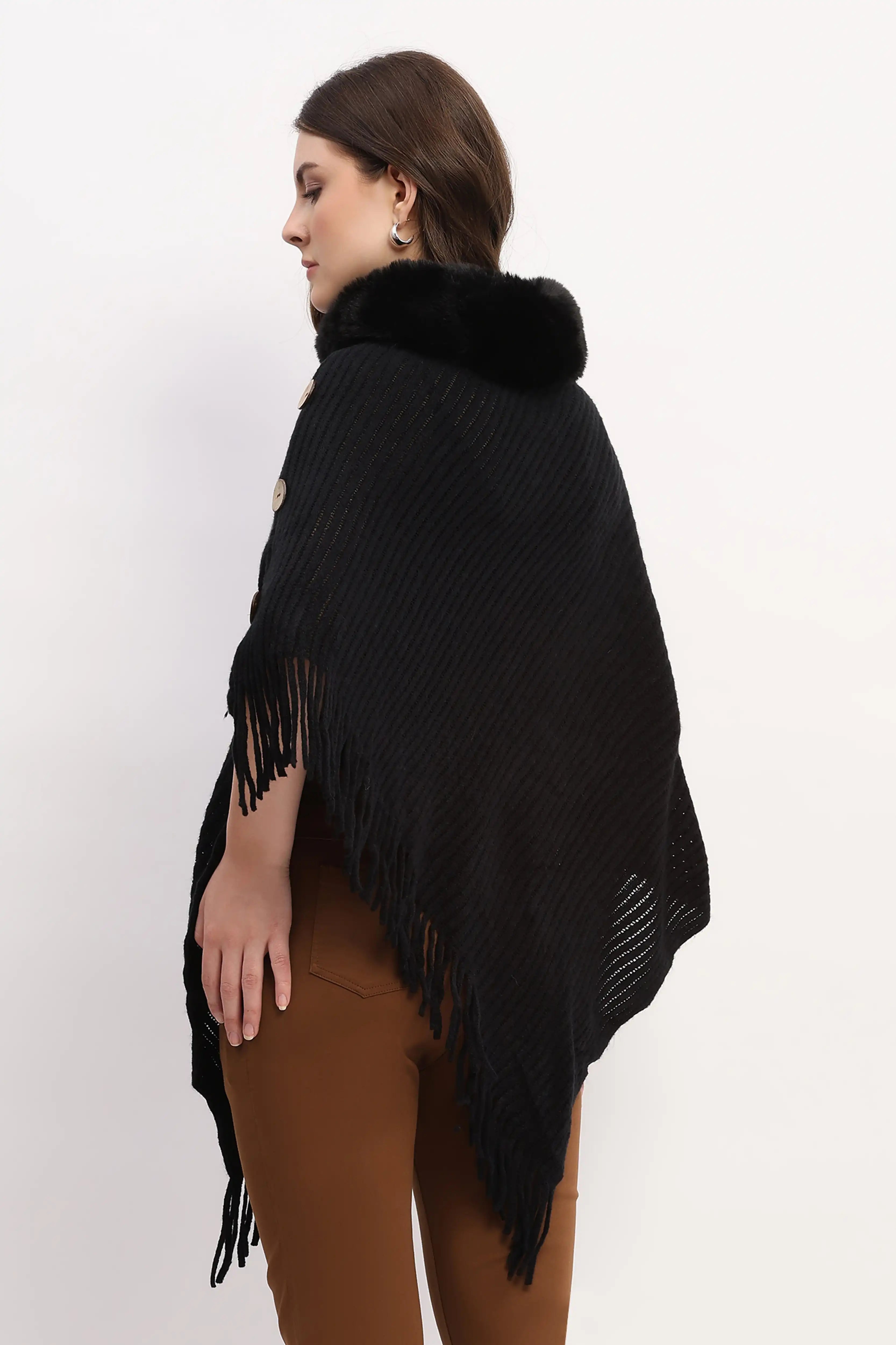 Black Winter Poncho