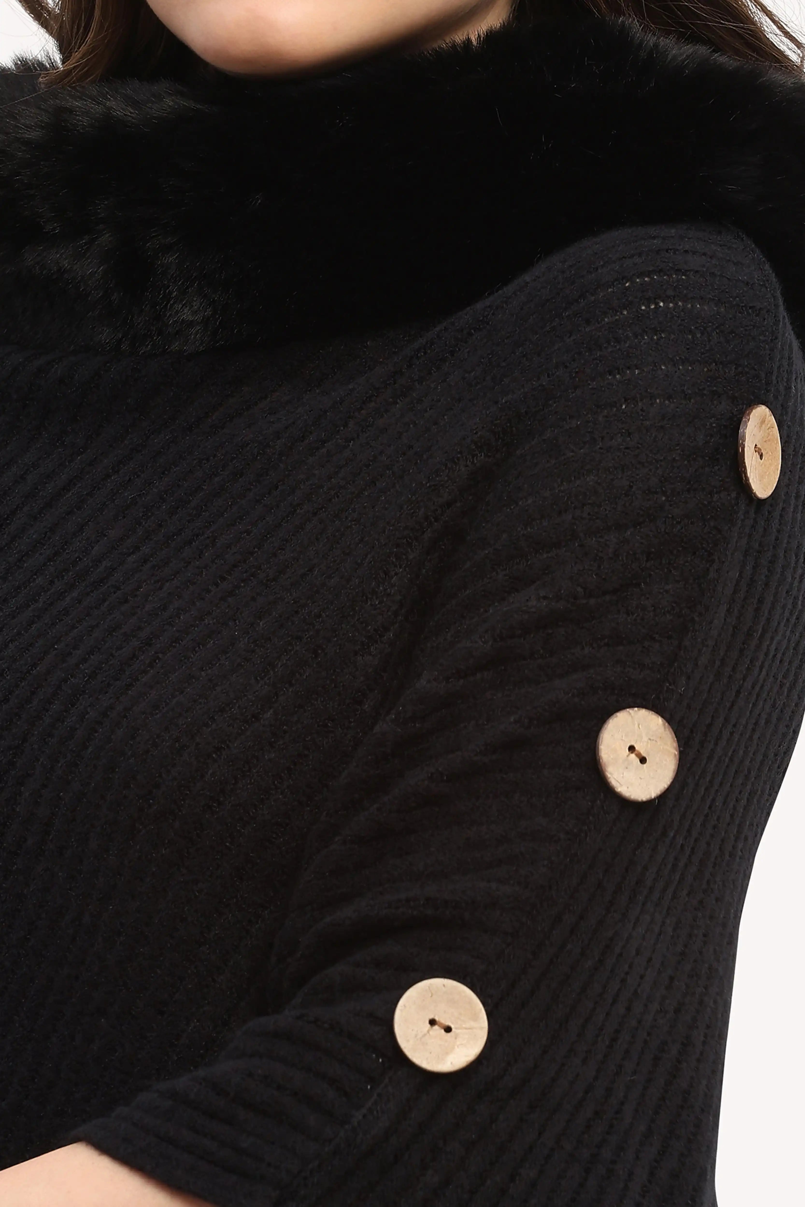 Black Winter Poncho