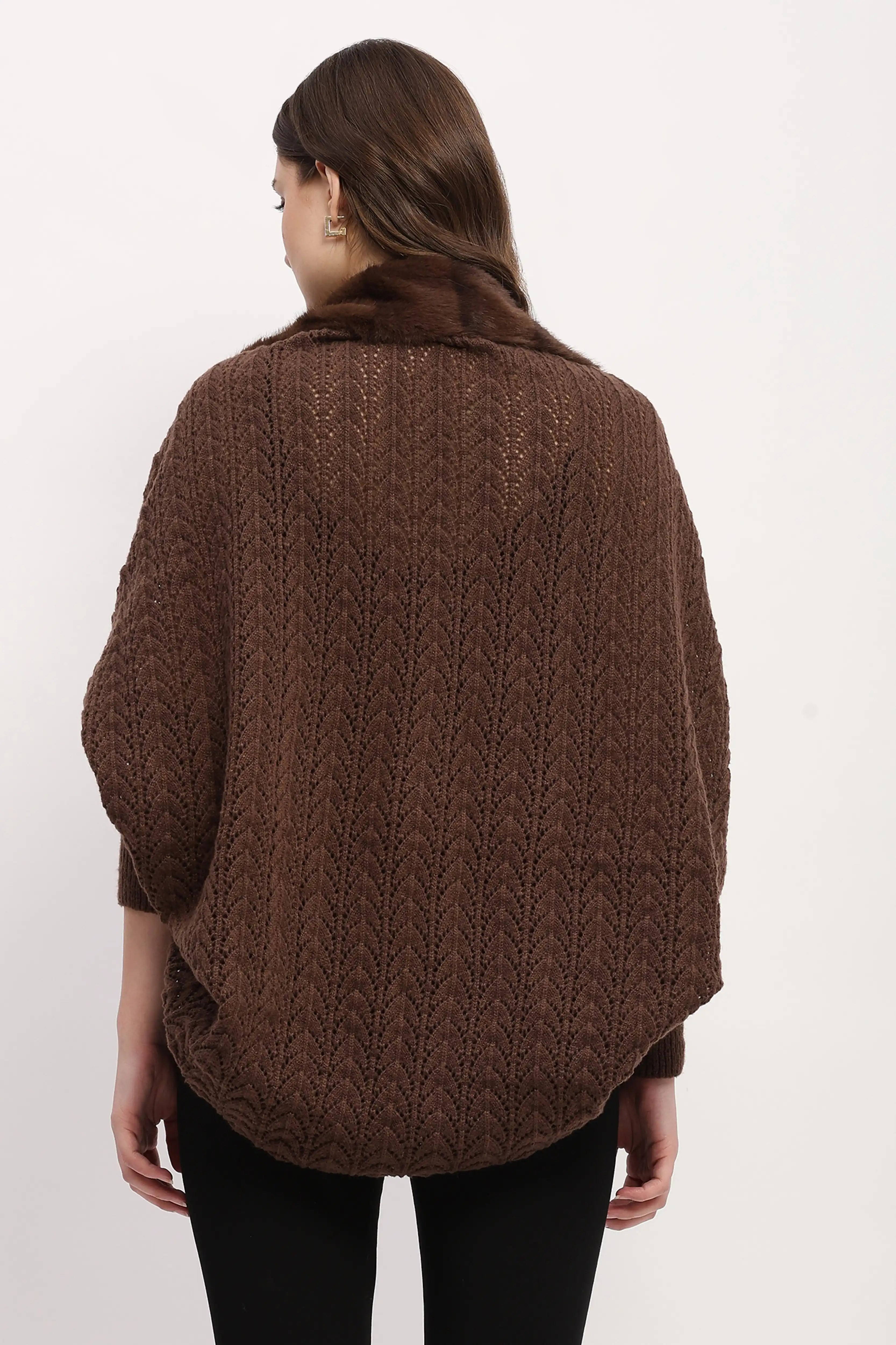 Brown Crochet Woven Winter
