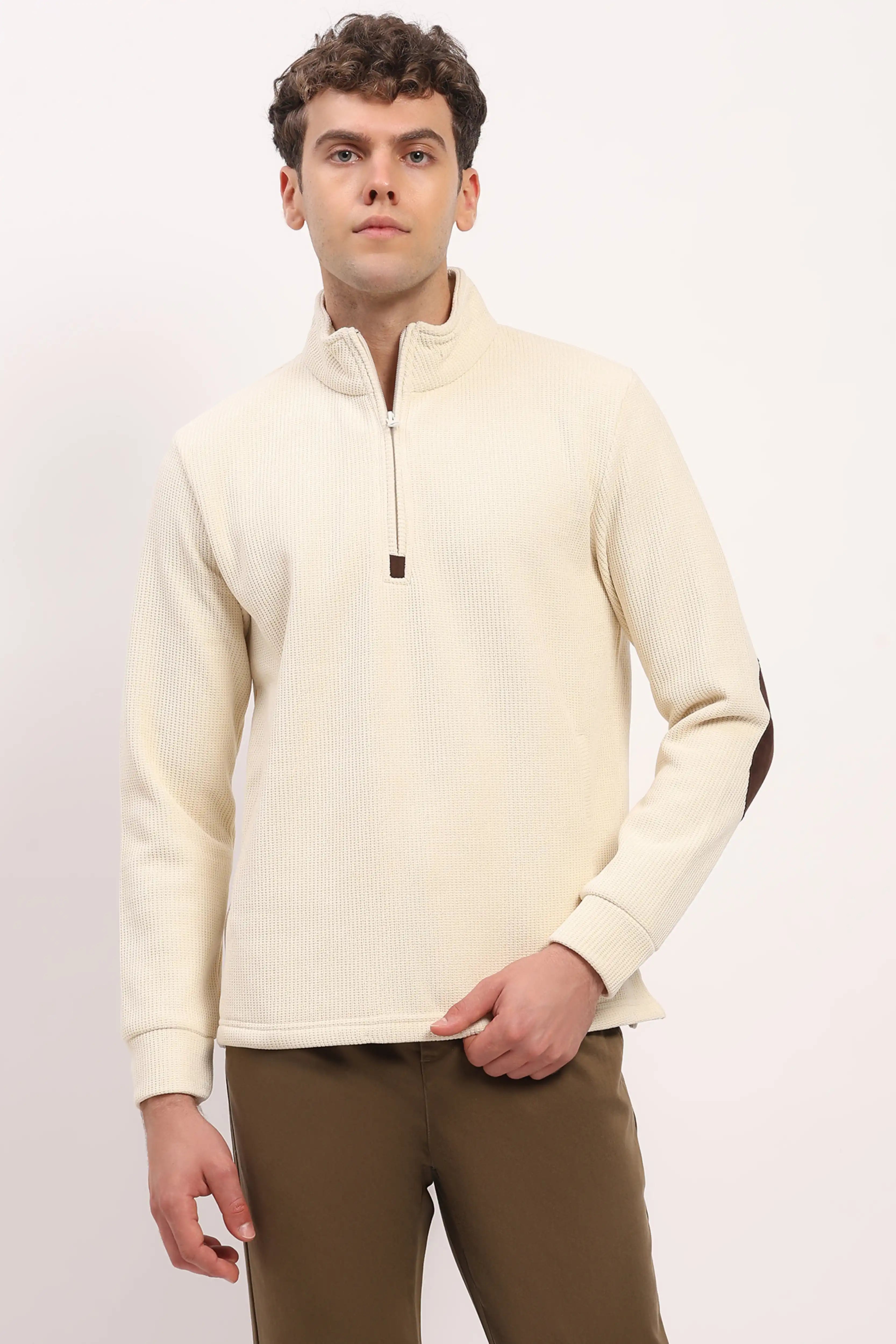 Wool-Blend Half-Zip Sweatshirt