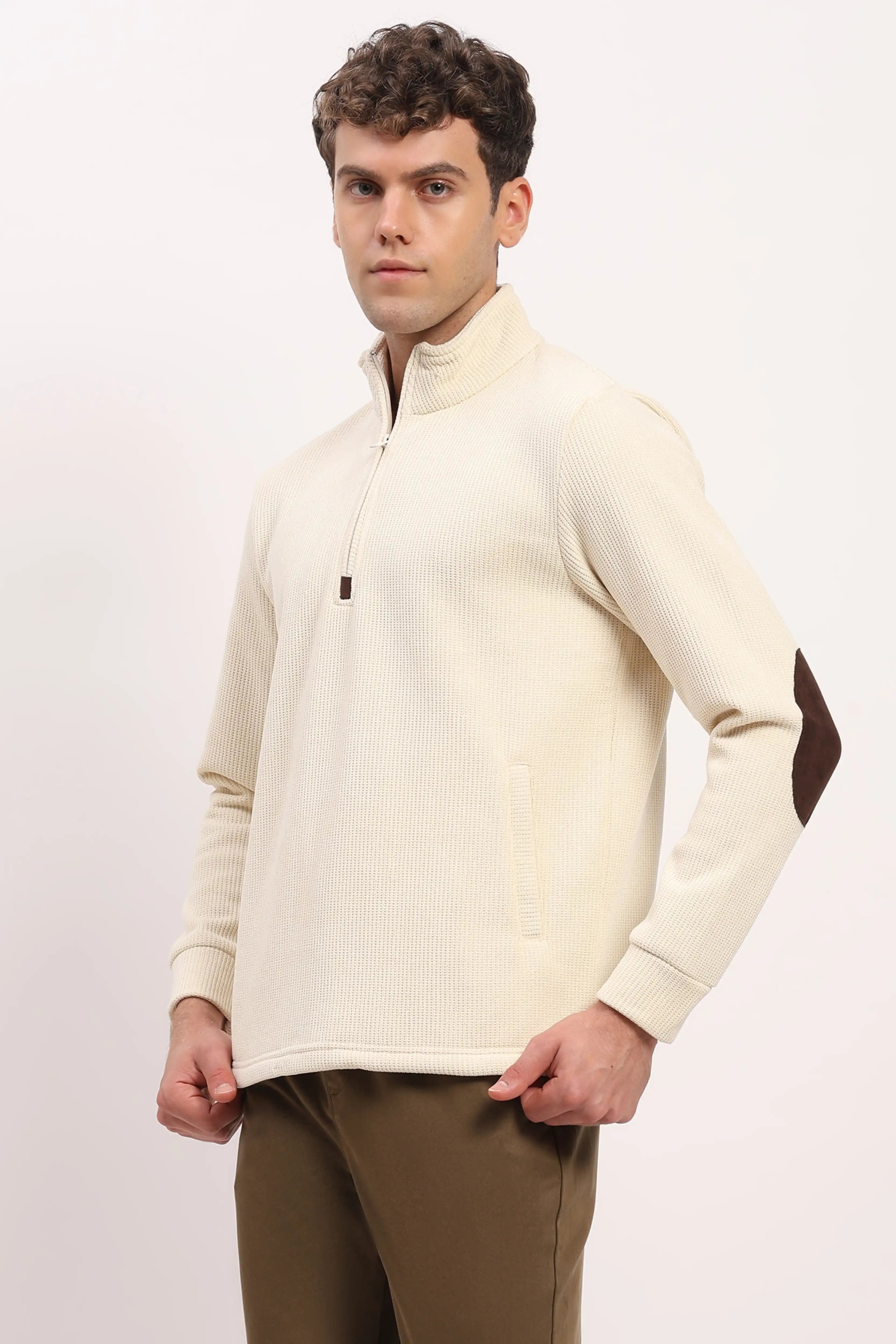 Wool-Blend Half-Zip Sweatshirt