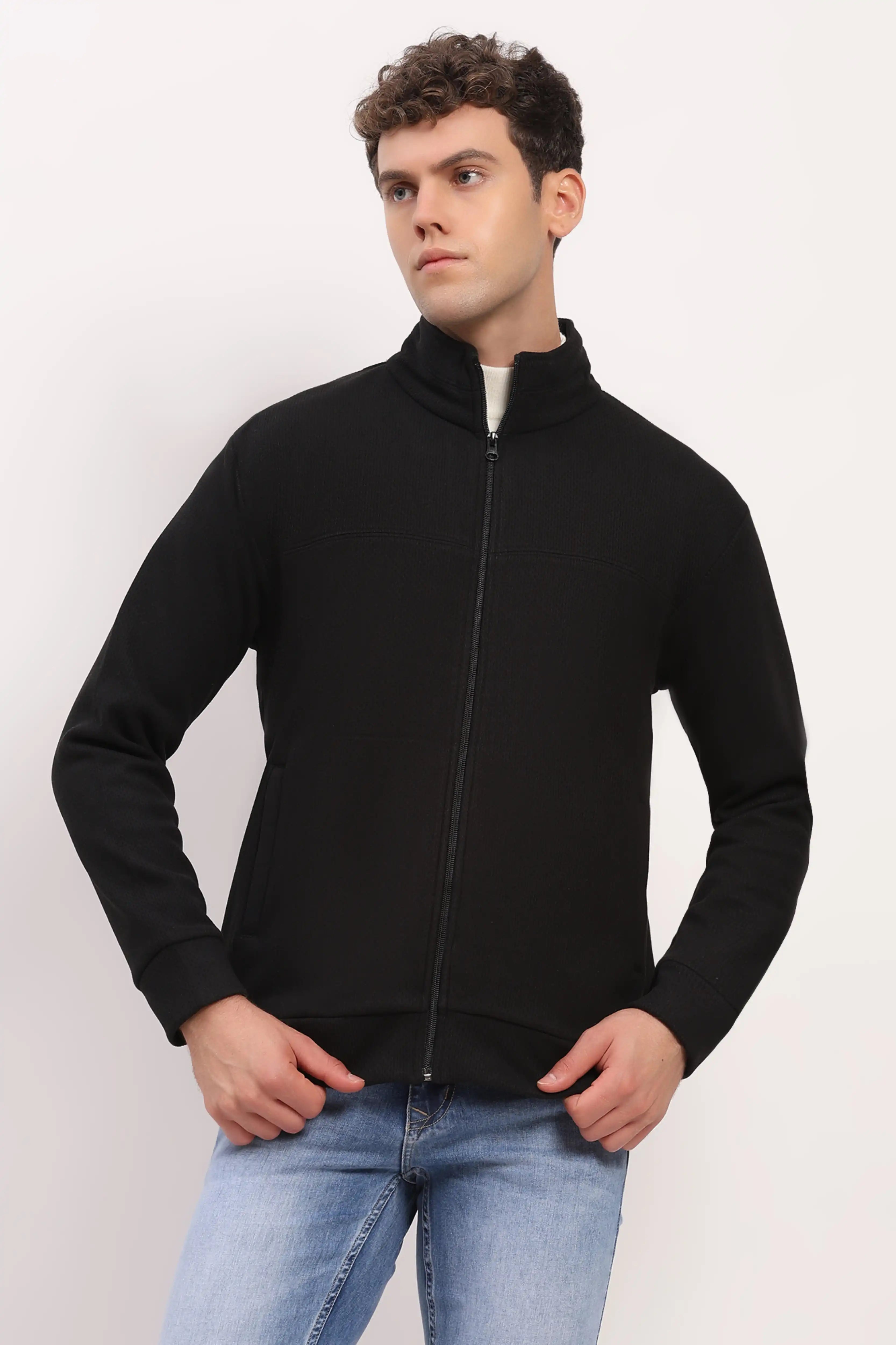 Black Zipper Winter Jacket