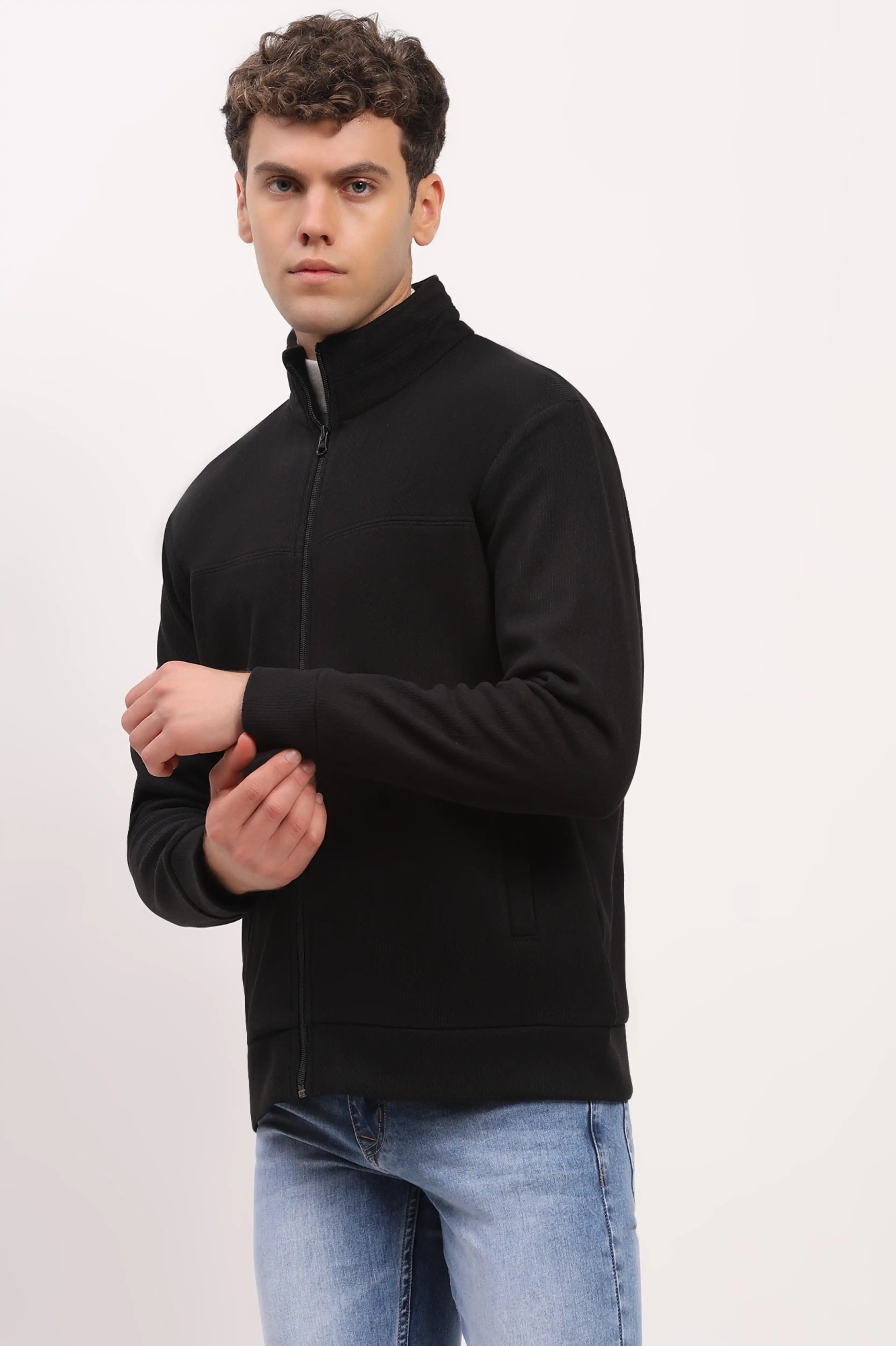 Black Zipper Winter Jacket