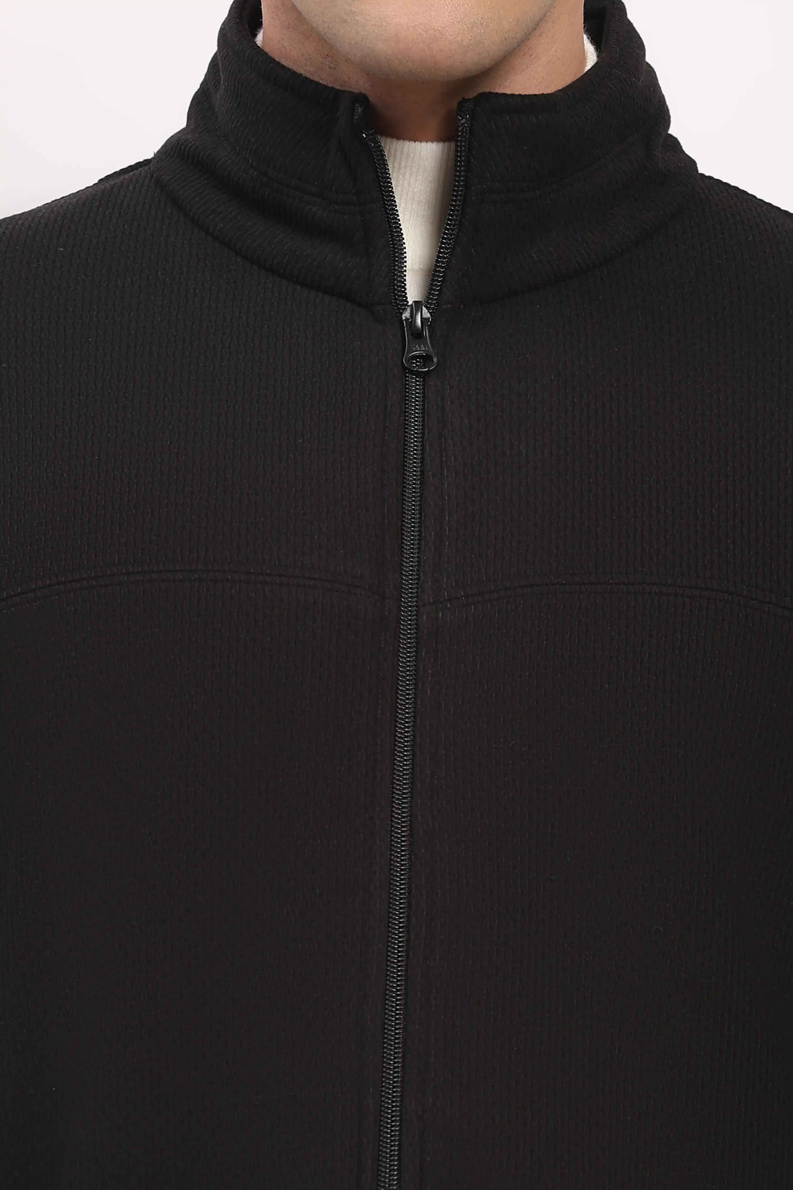 Black Zipper Winter Jacket