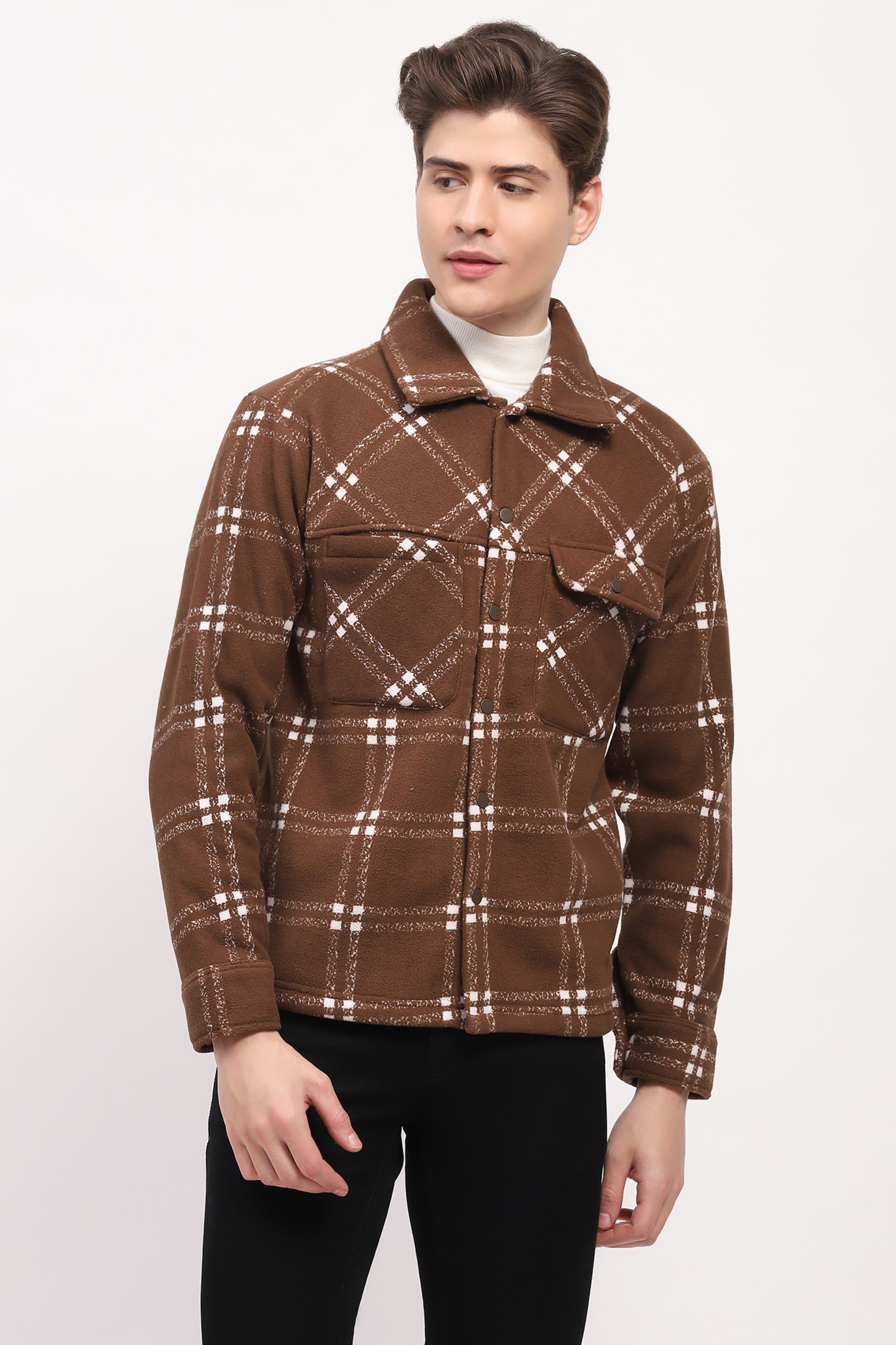 Brown Check Ultra Warm Shacket
