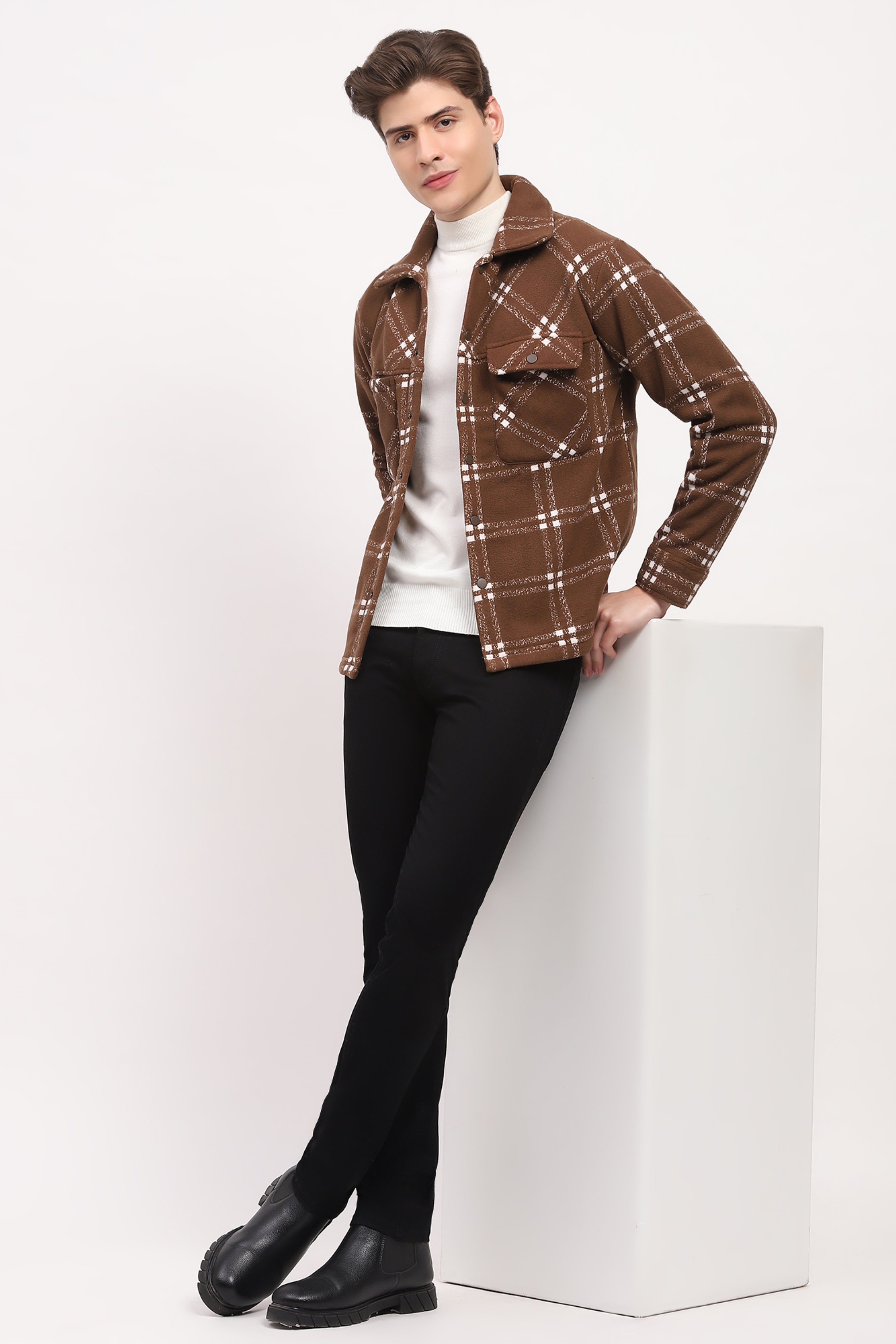 Brown Check Ultra Warm Shacket