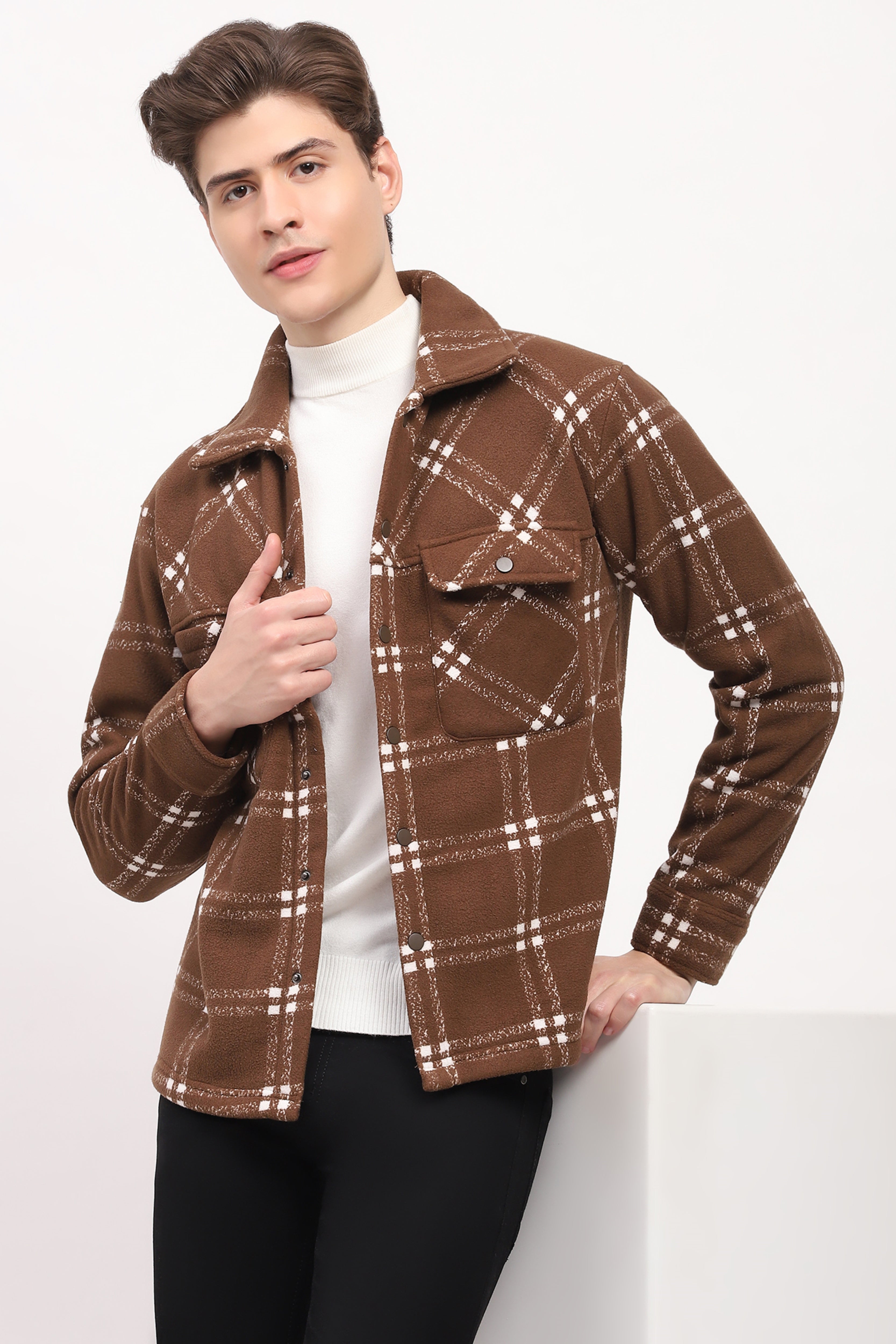 Brown Check Ultra Warm Shacket