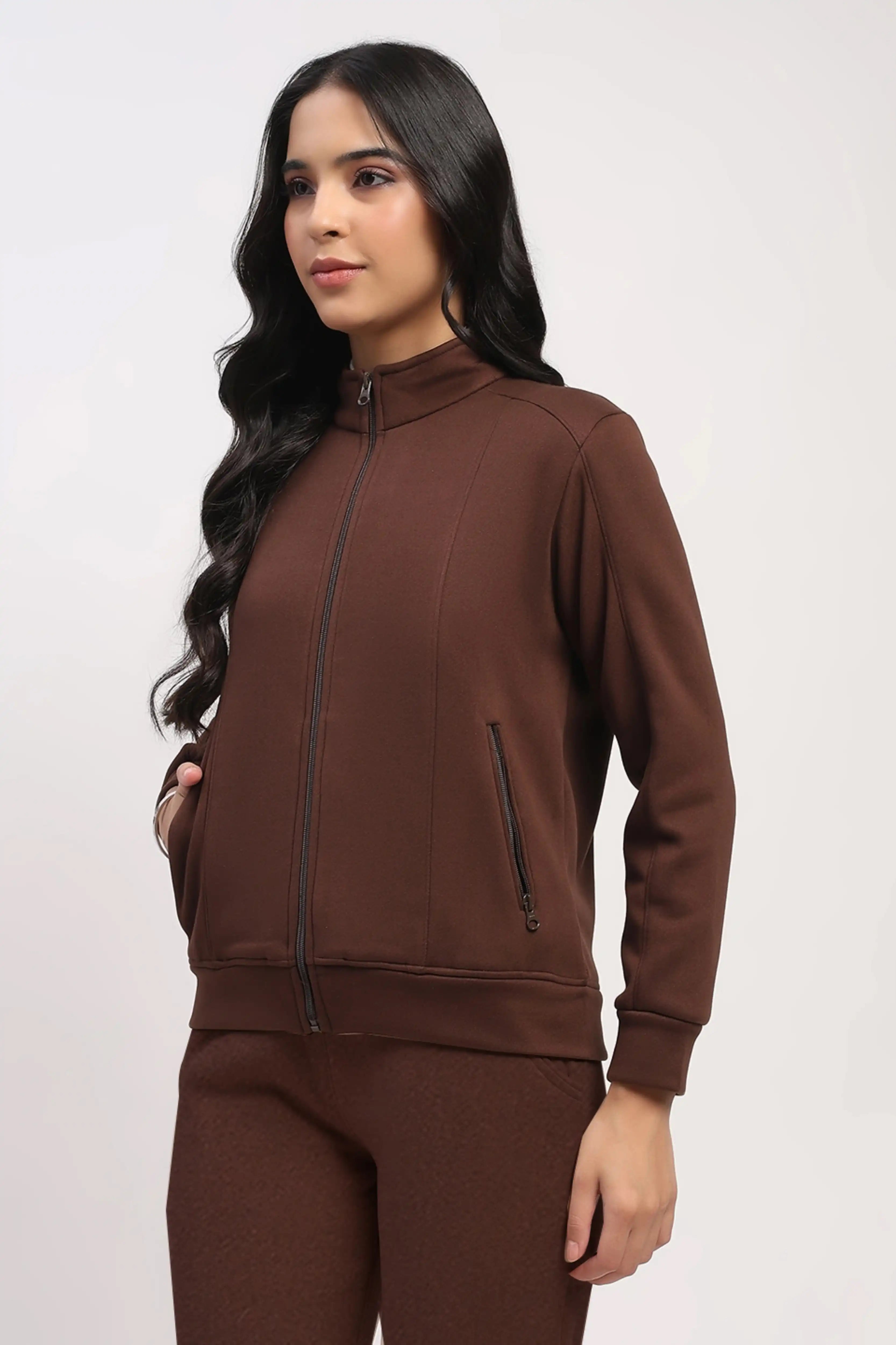 Coffee Brown Velvet-Lined Sweatshirt - Global Republic