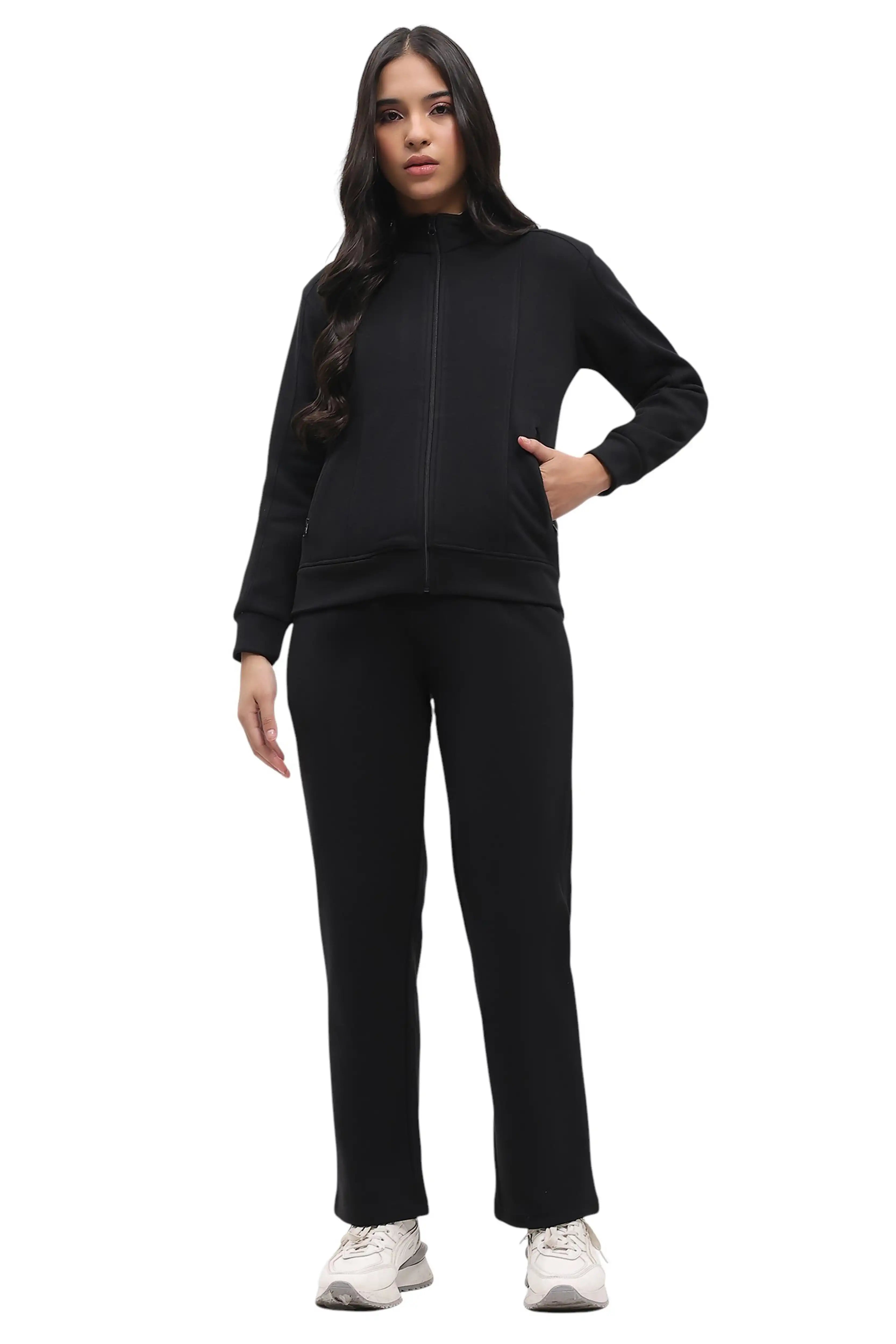 Black Velvet-Lined Sweatshirt - Global Republic