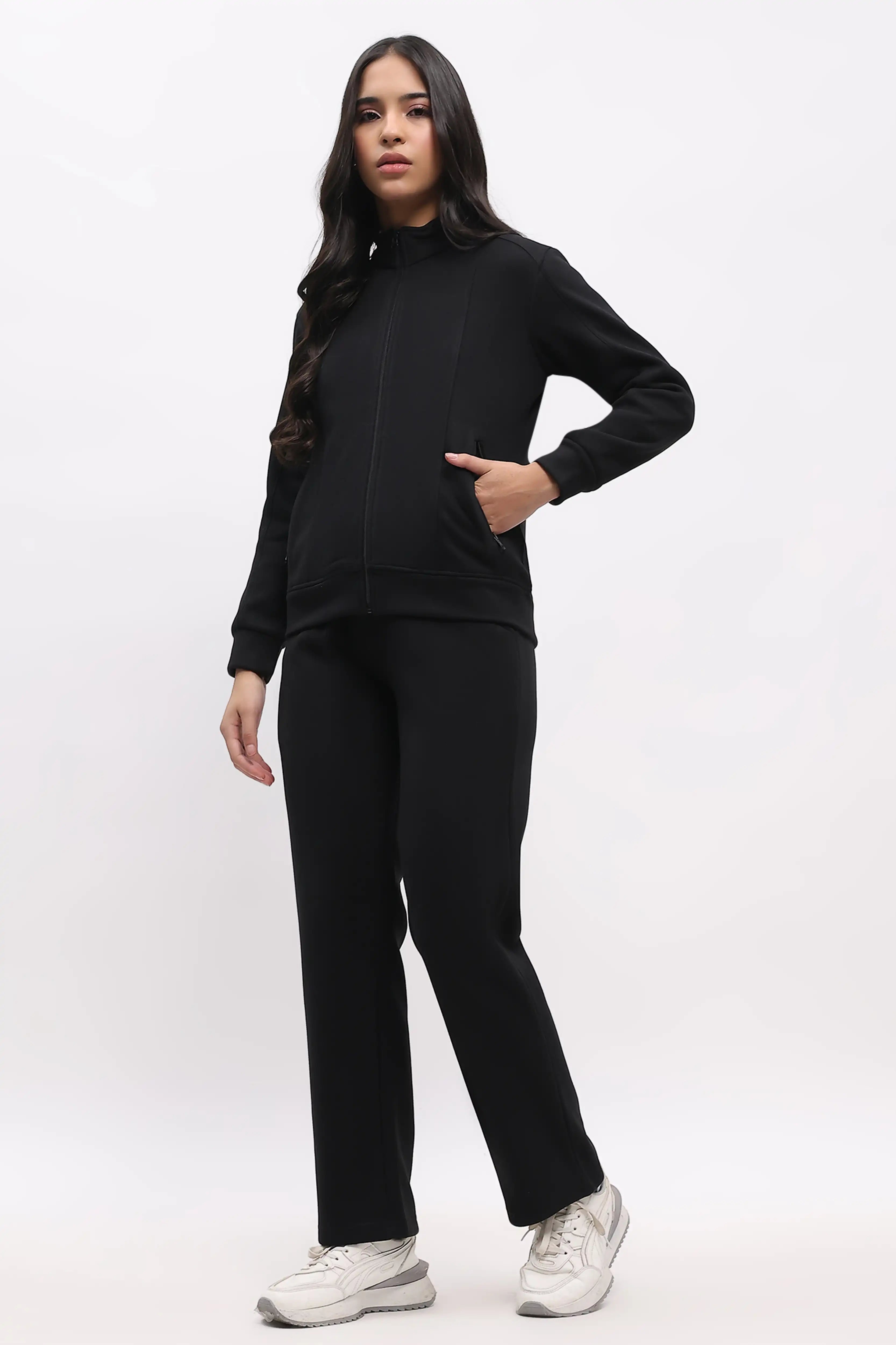 Black Velvet-Lined Sweatshirt - Global Republic