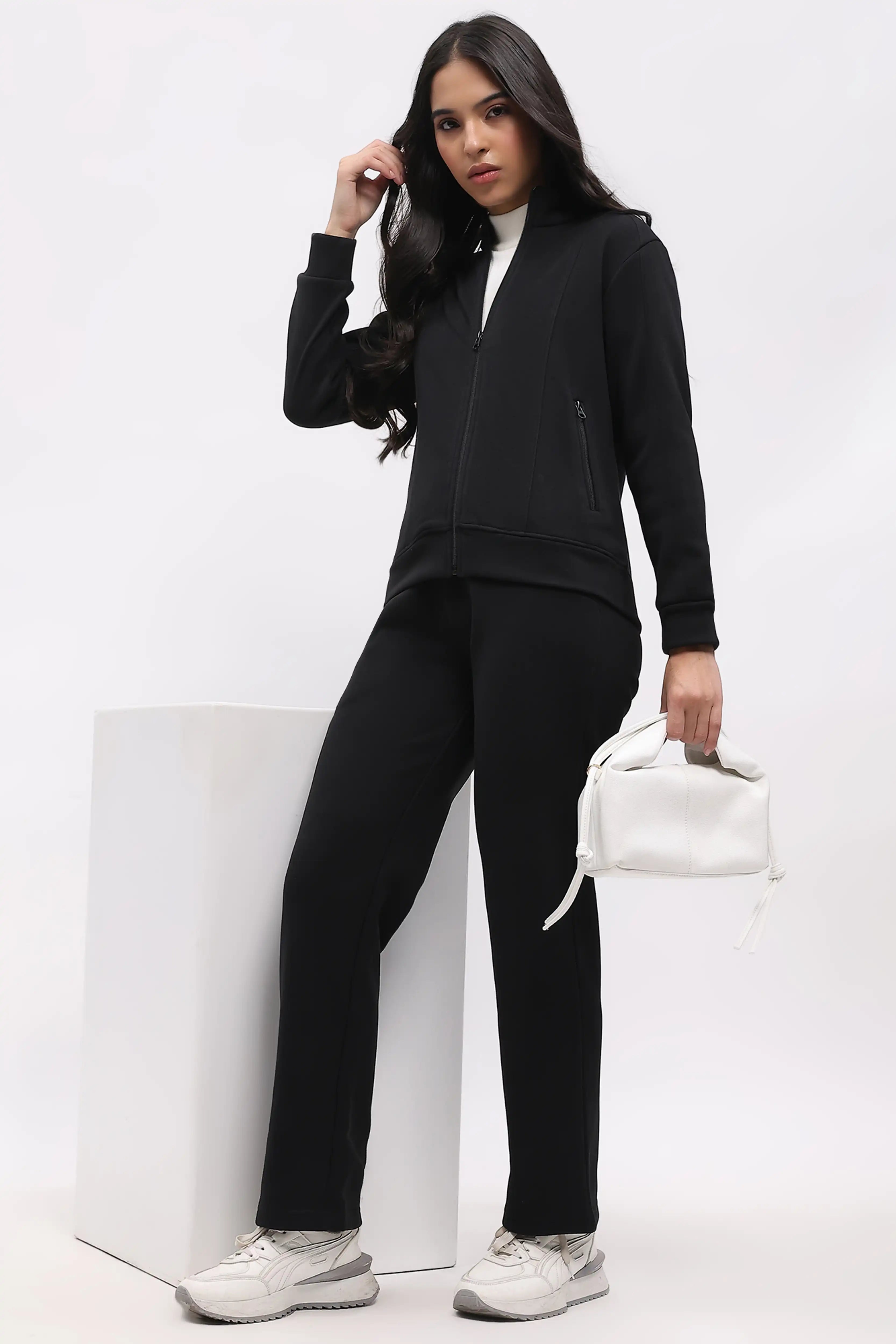 Black Velvet-Lined Sweatshirt - Global Republic