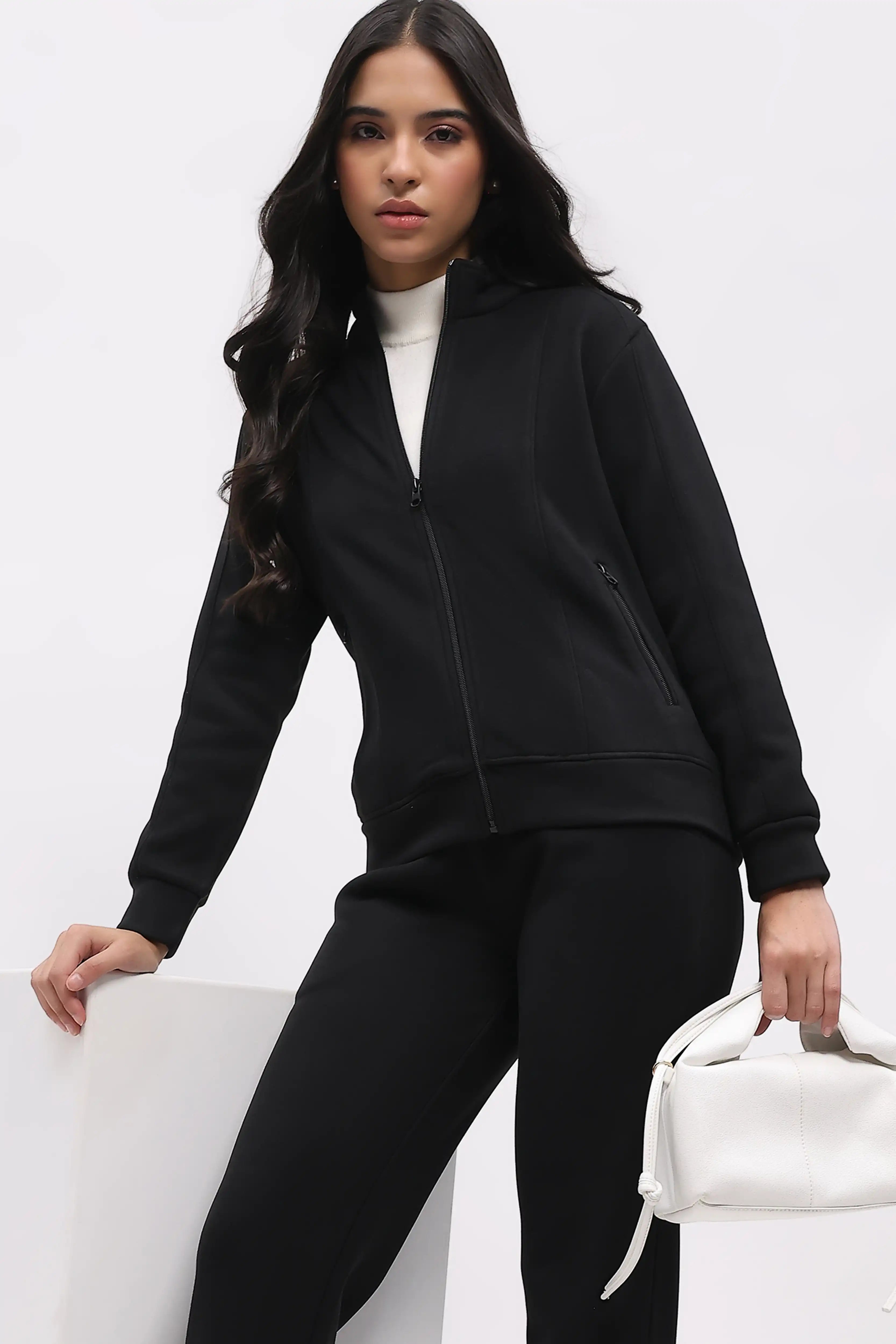 Black Velvet-Lined Winter Co-ord Set - Global Republic