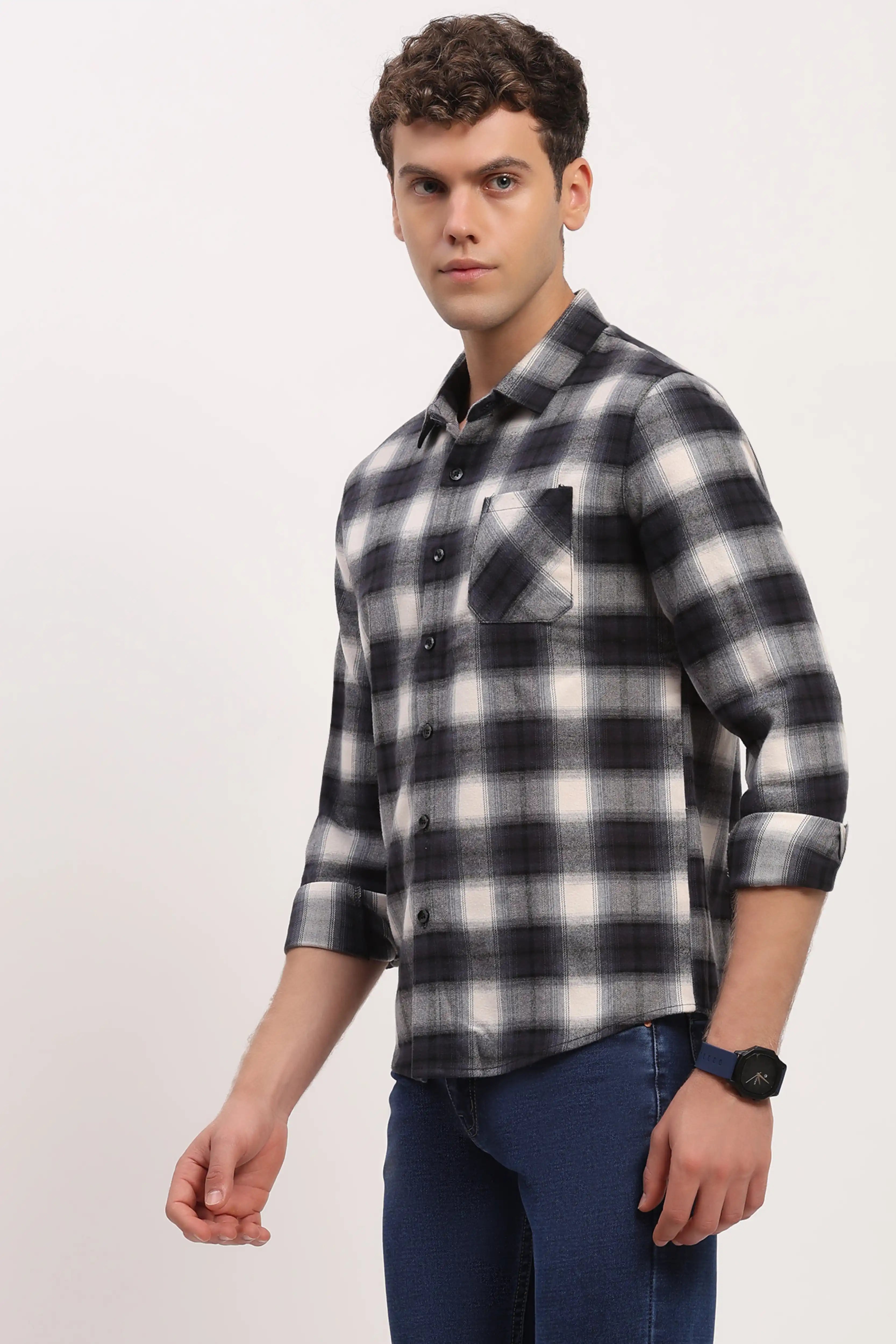 Winter Navy Check Shirt