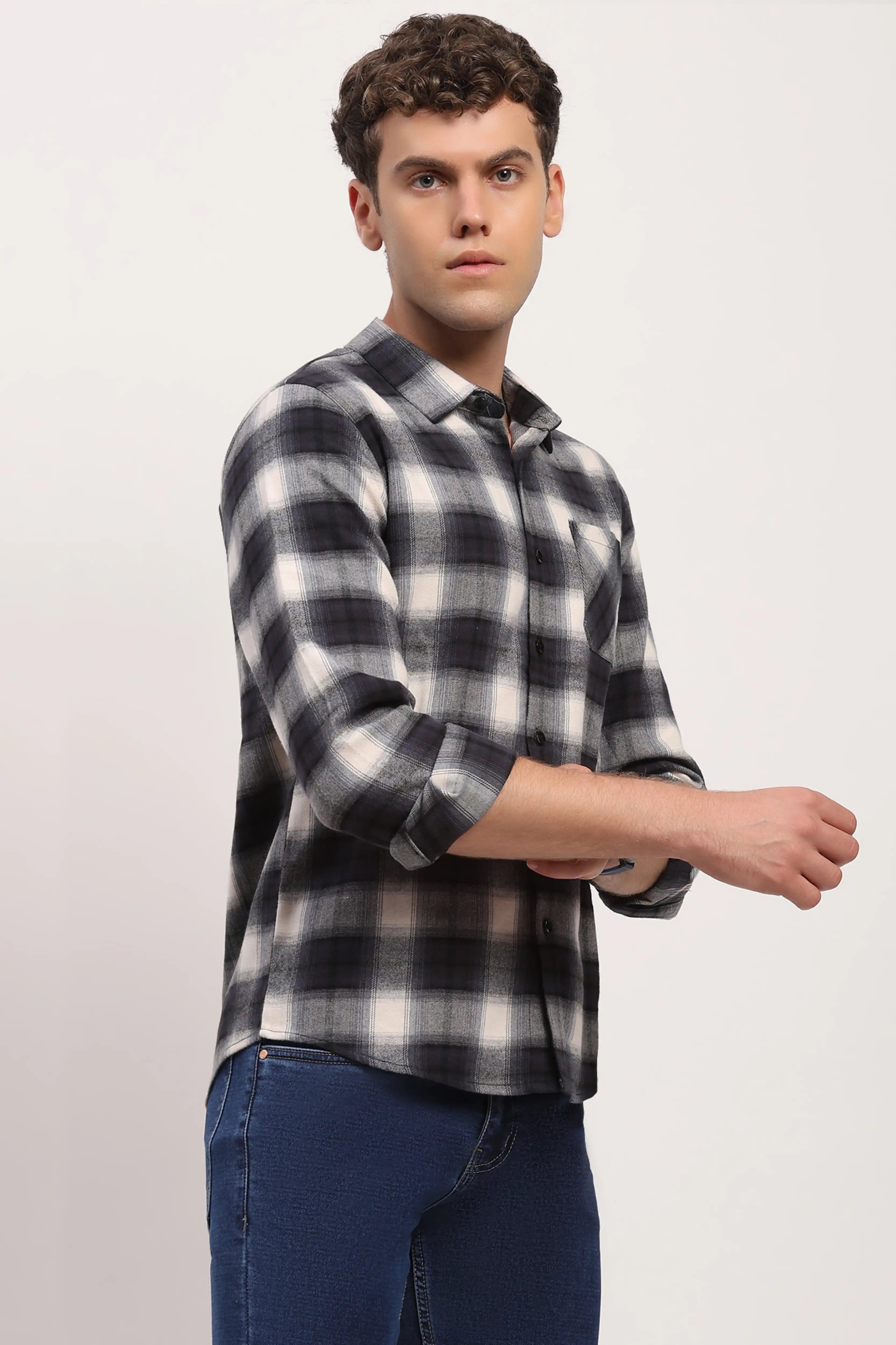 Winter Navy Check Shirt