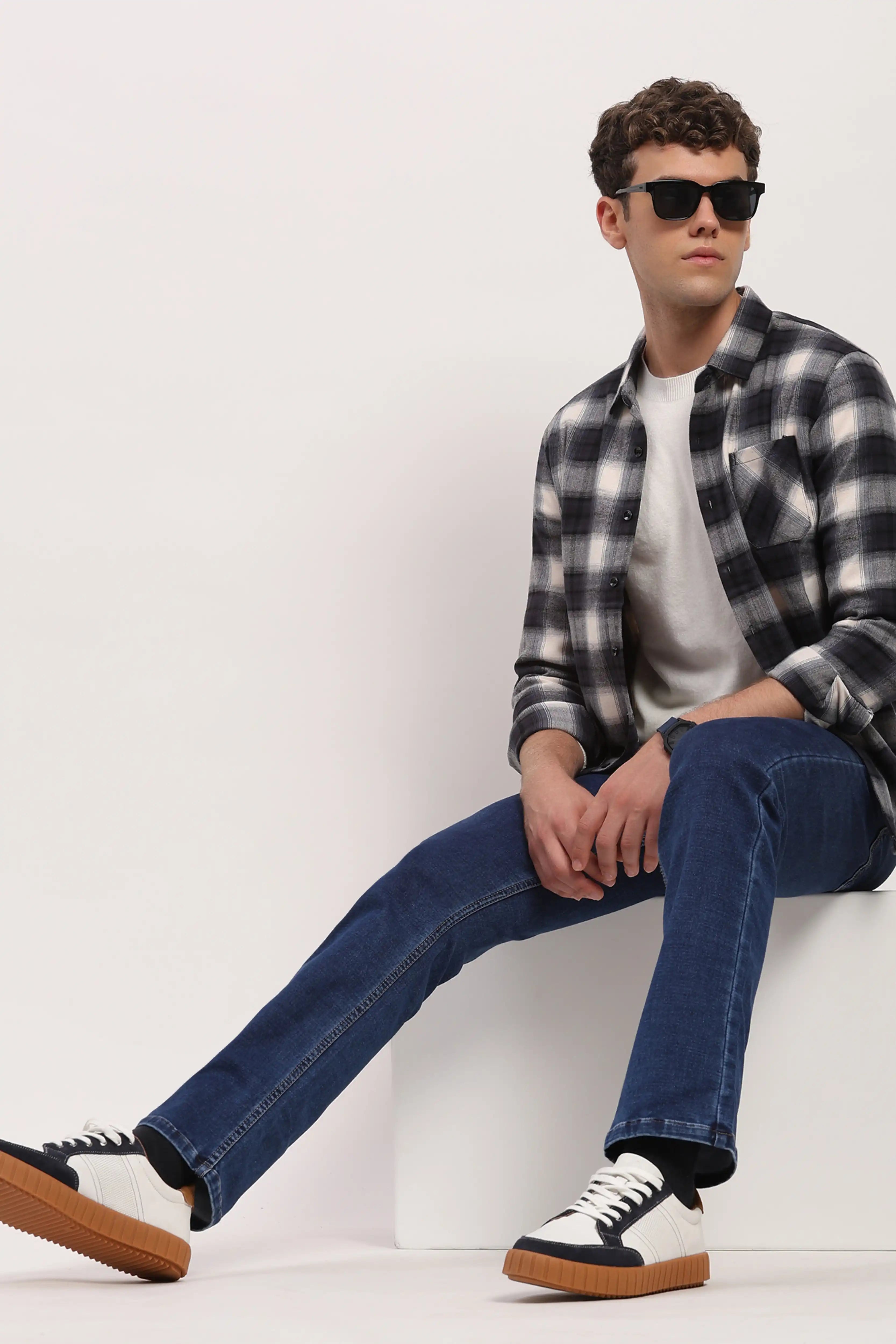 Winter Navy Check Shirt