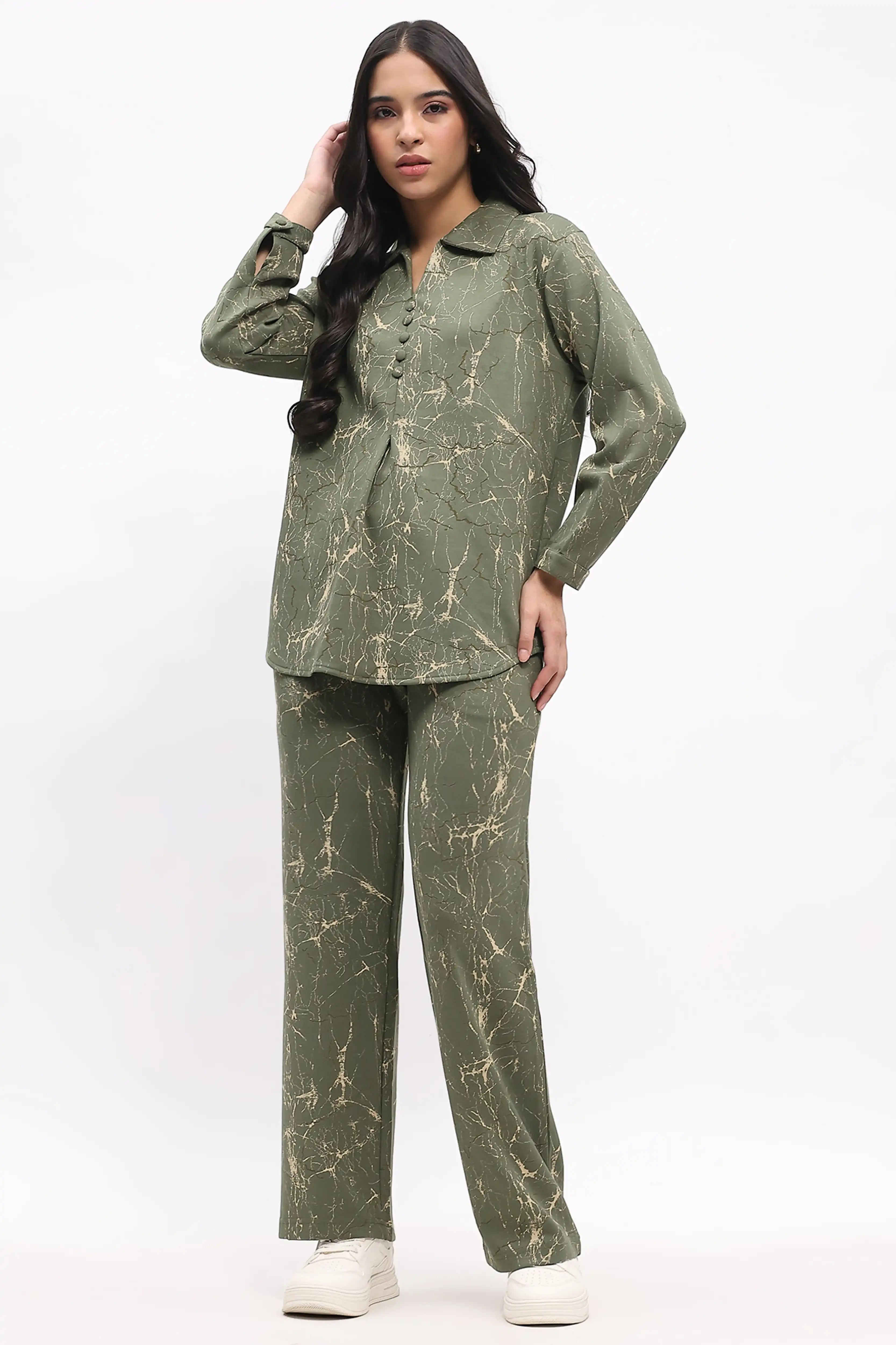 Abstract Print Pre-Winter Lounge Co-ord Set