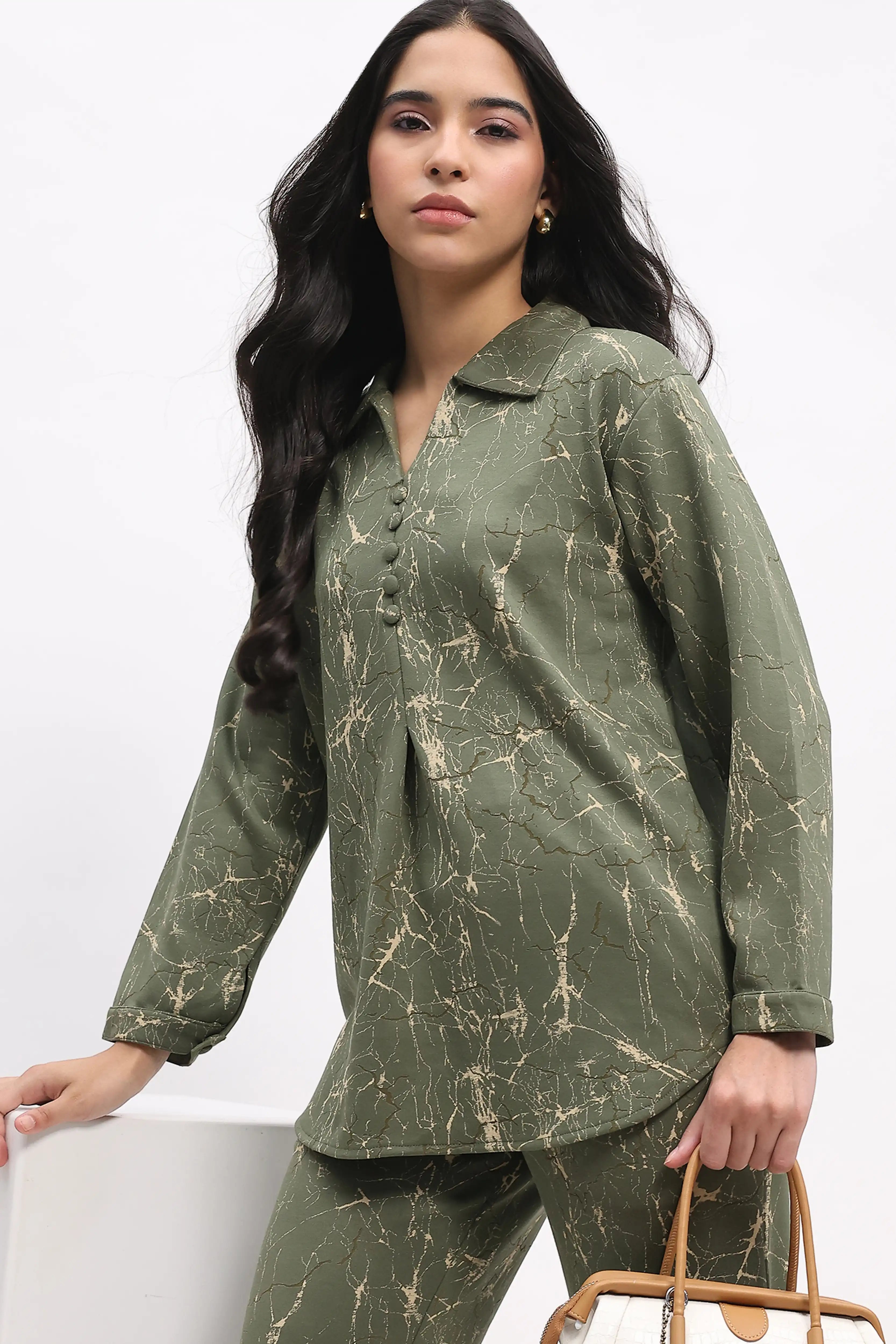 Abstract Print Pre-Winter Lounge Co-ord Set