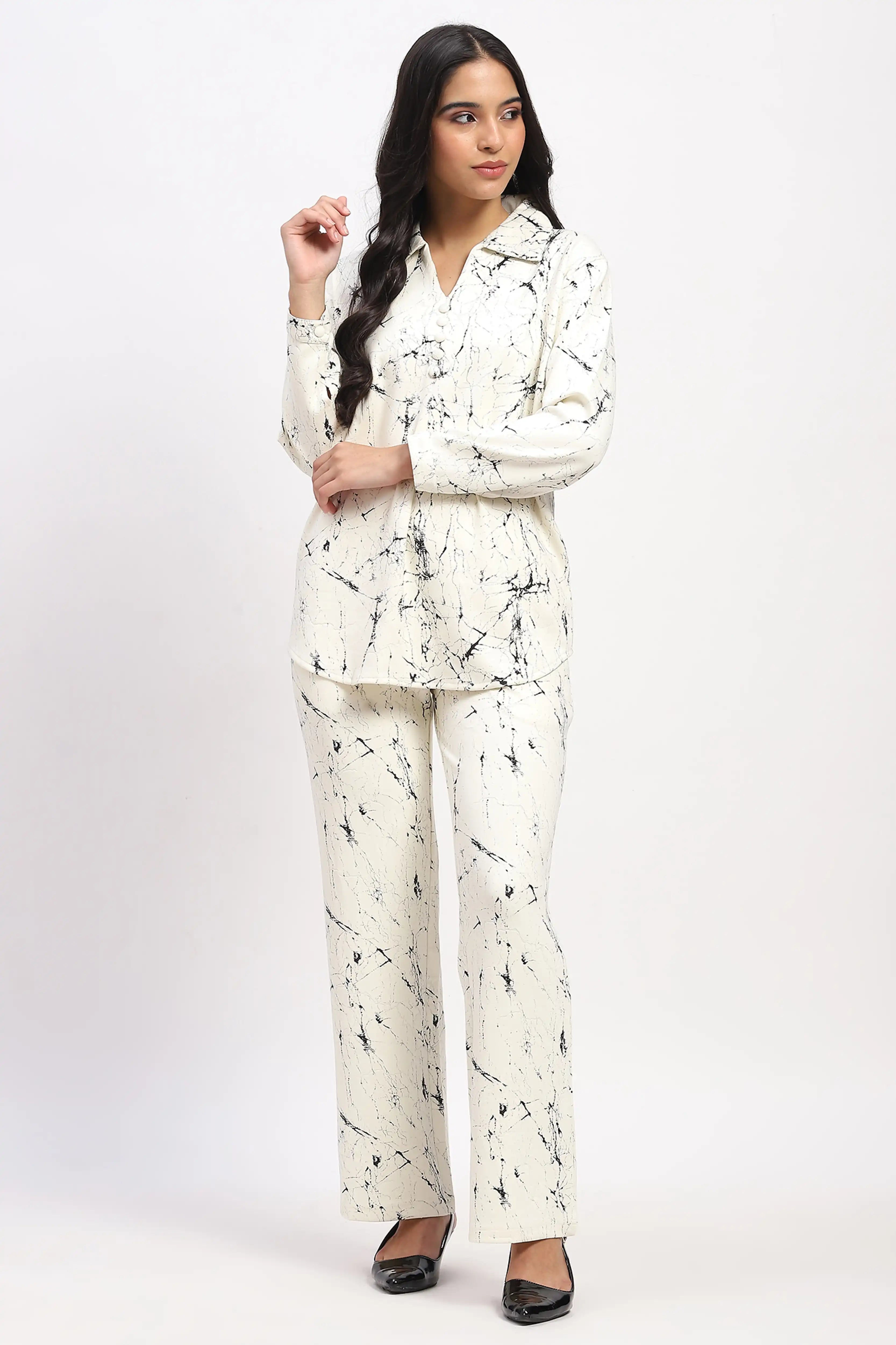 Abstract Print Pre-Winter Lounge Co-ord Set