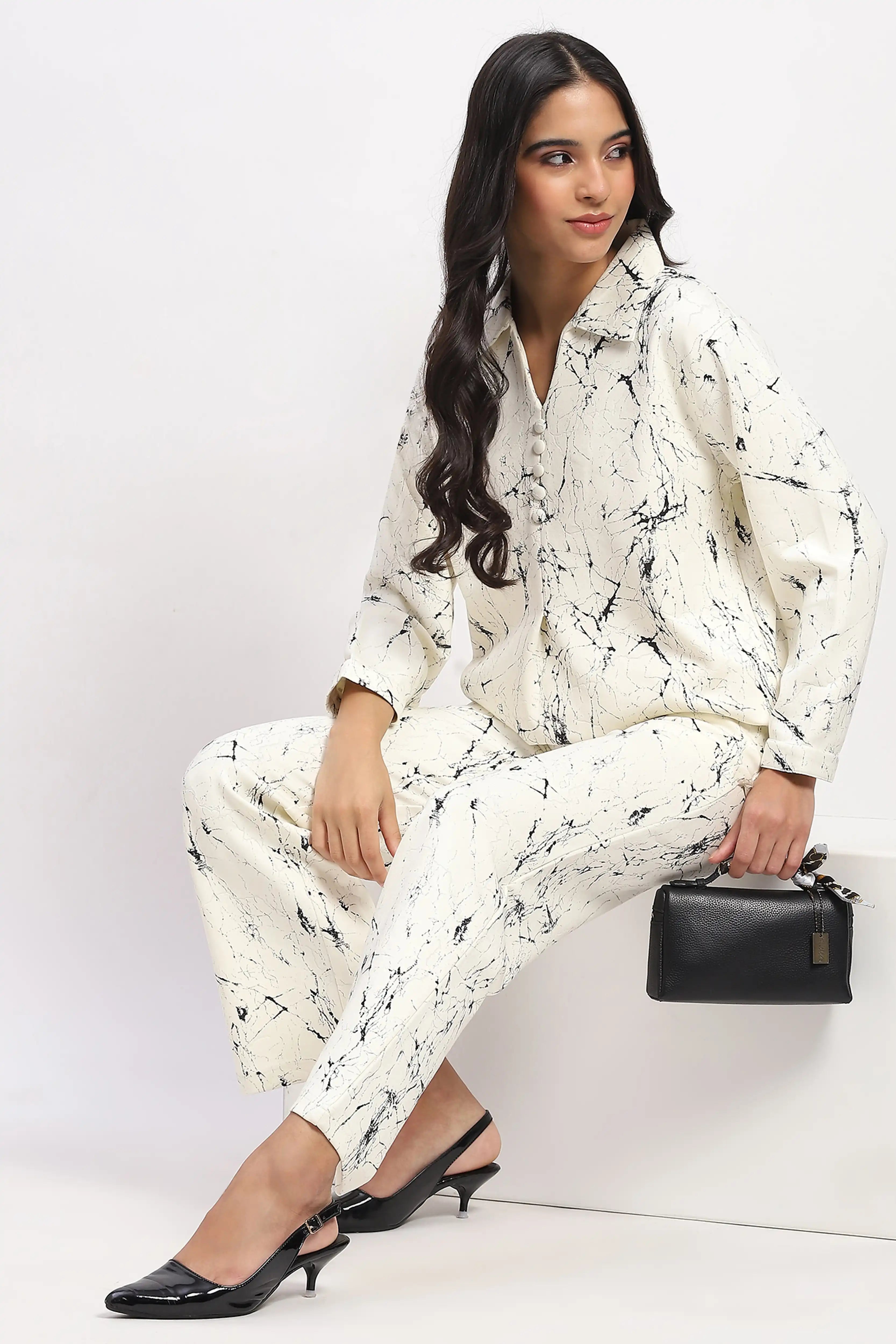Abstract Print Pre-Winter Lounge Co-ord Set