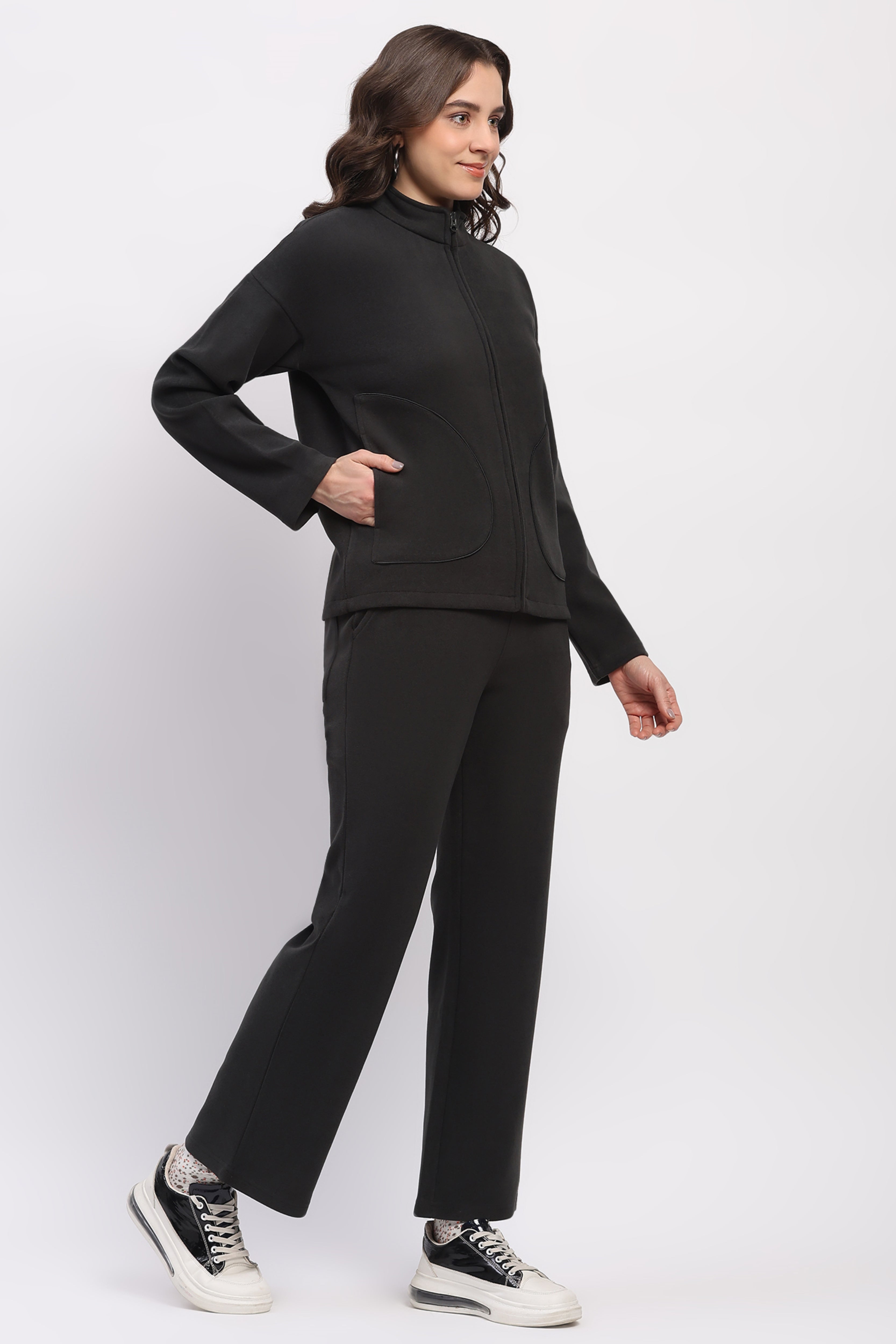 Grey Drop-Shoulder Winter Tracksuit