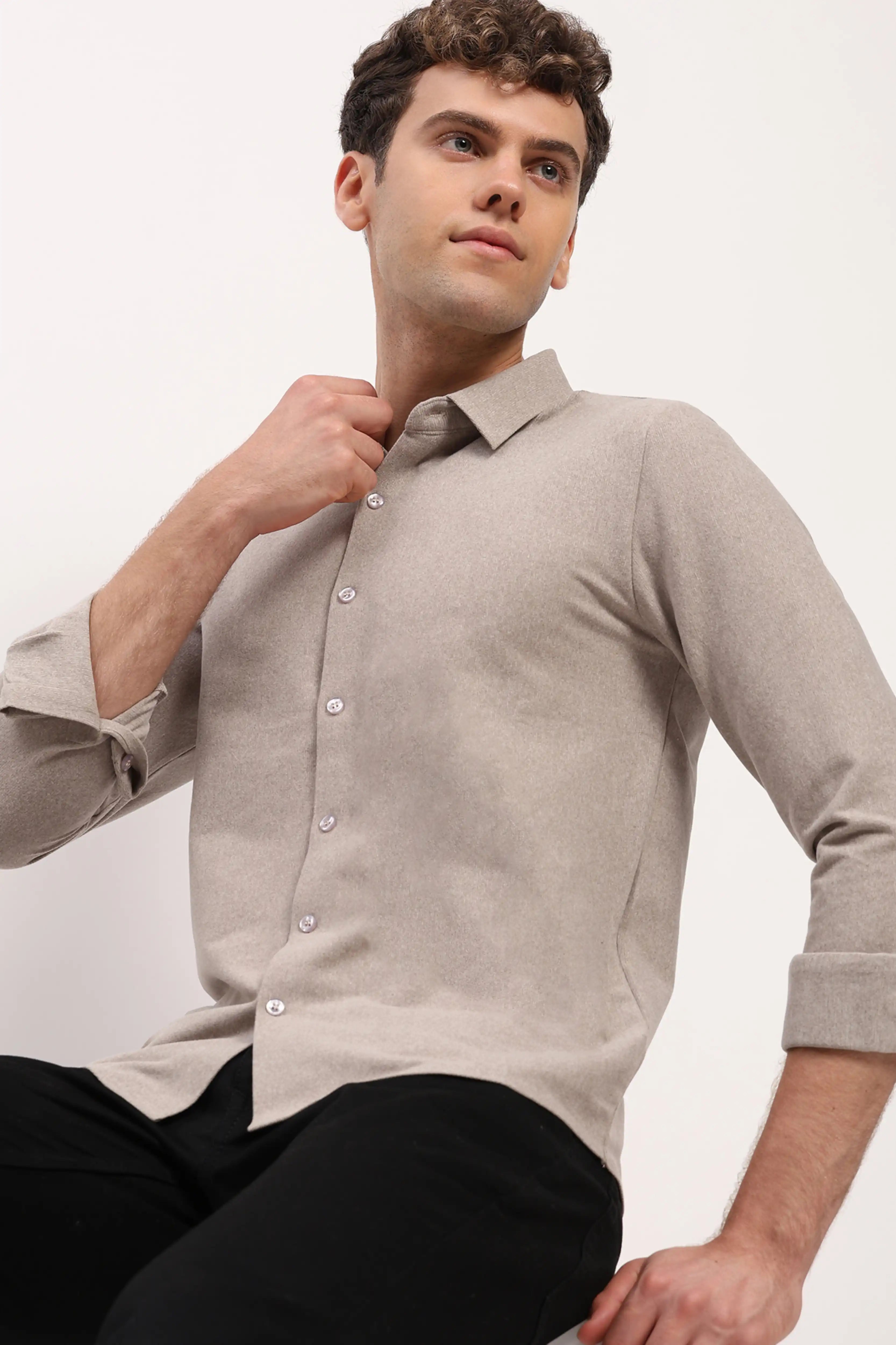 Beige Pre-Winter Comfort Shirt