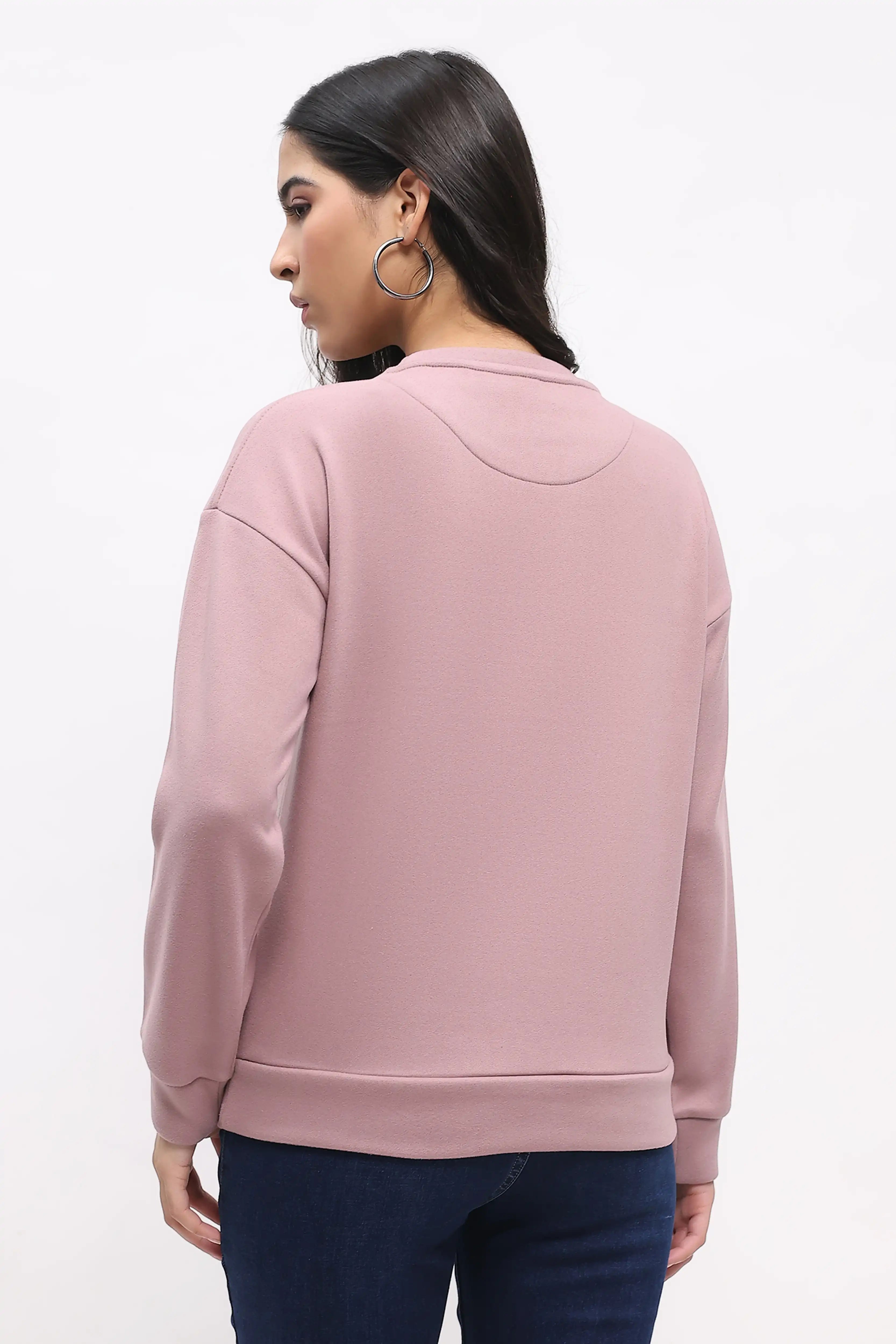 Sequin Embroidered Drop-Shoulder Sweatshirt