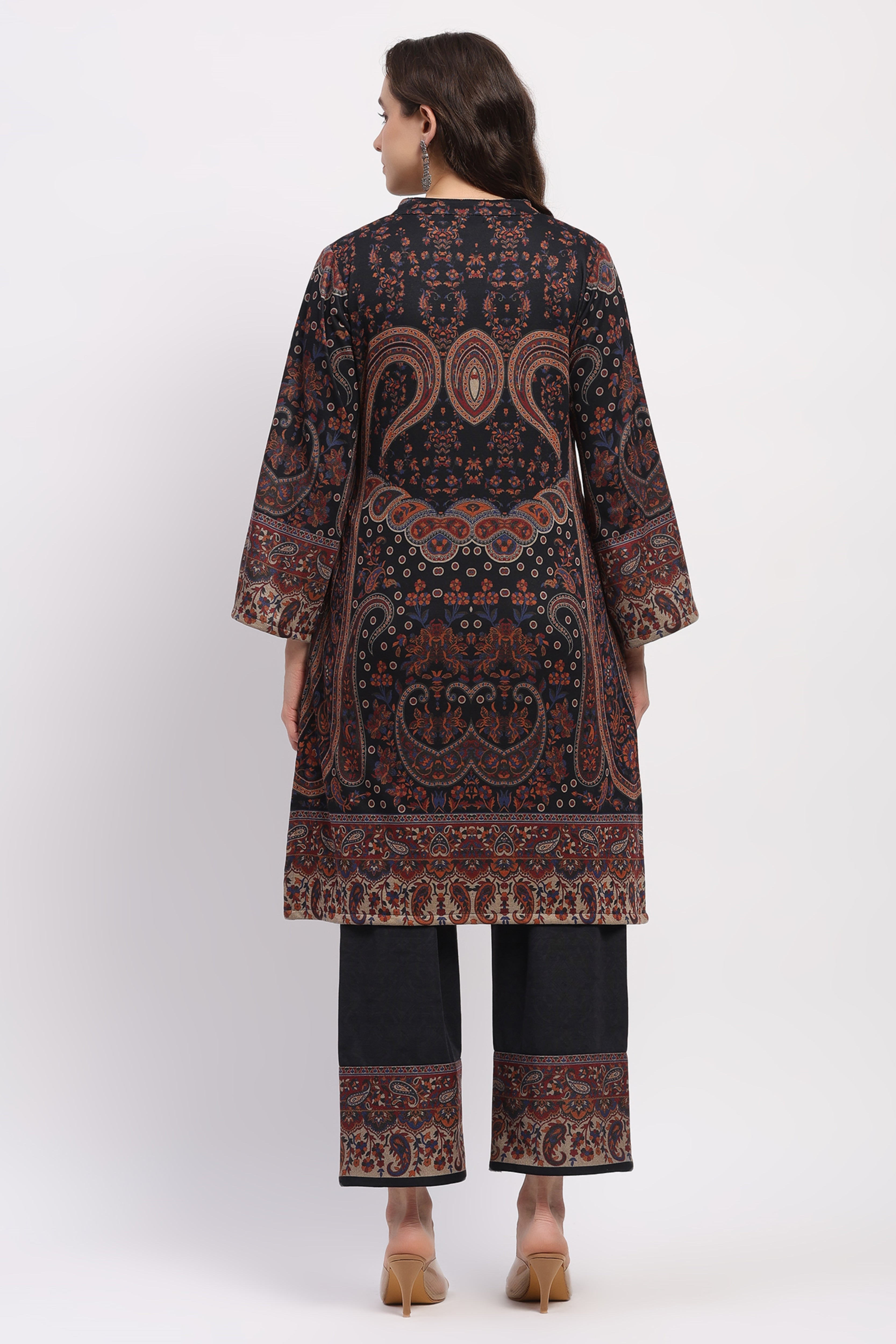 Multicolor Floral Paisley Winter Kurta Set
